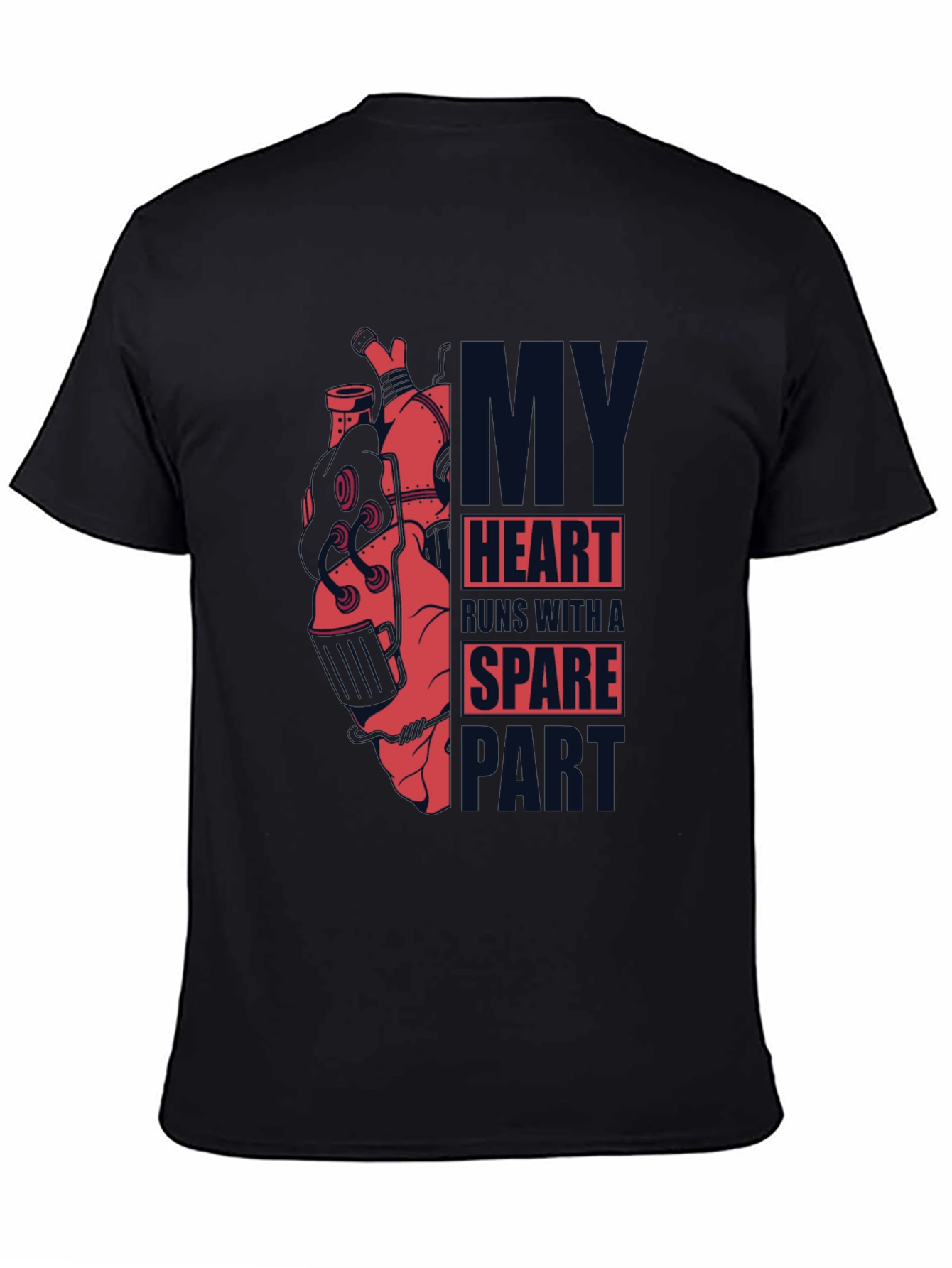 Black Steampunk Heart T-Shirt - Dark Graphic Tee view 4