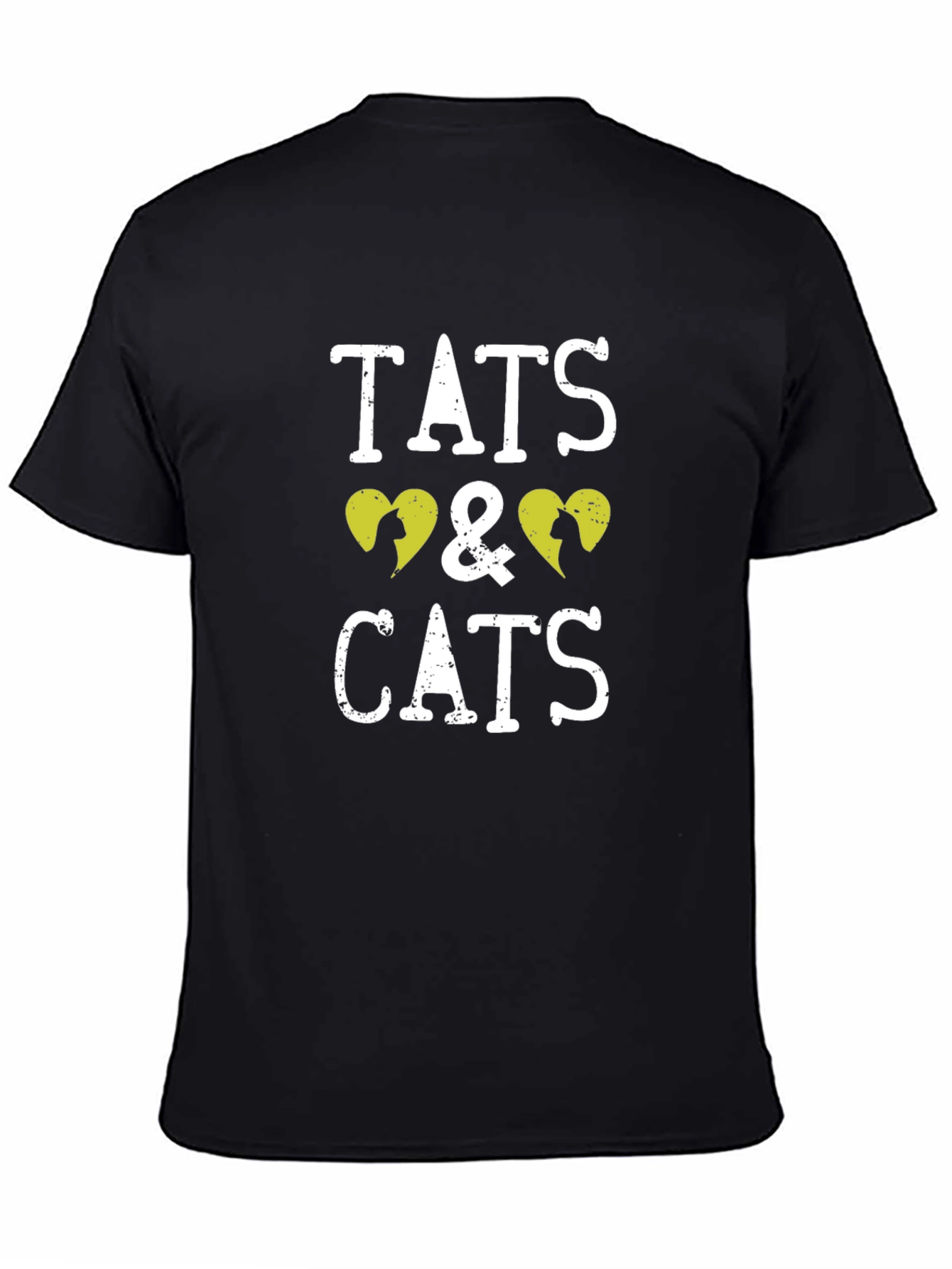 Black Tats & Cats Graphic T-Shirt - Unisex view 4
