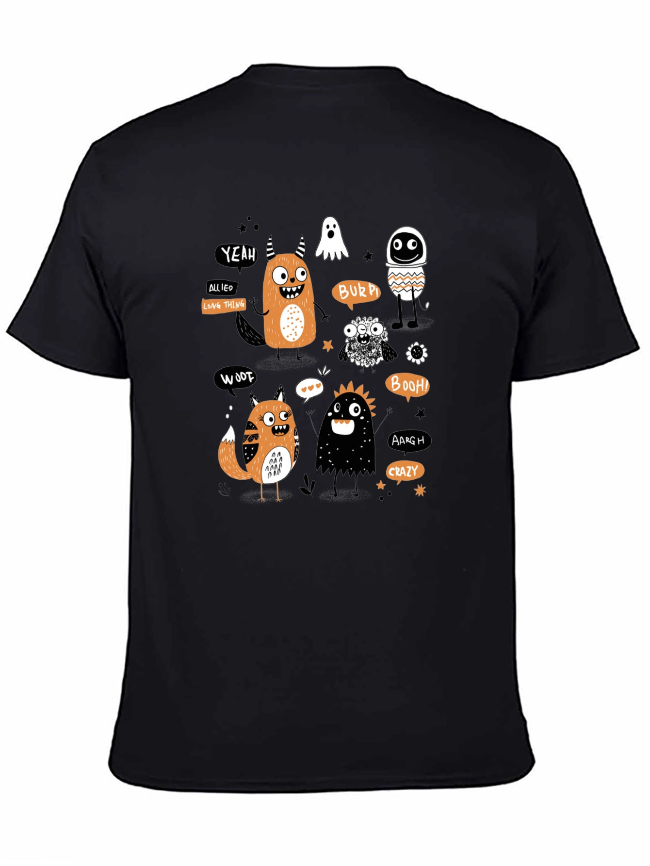 Black Monster Graphic Print T-Shirt view 4