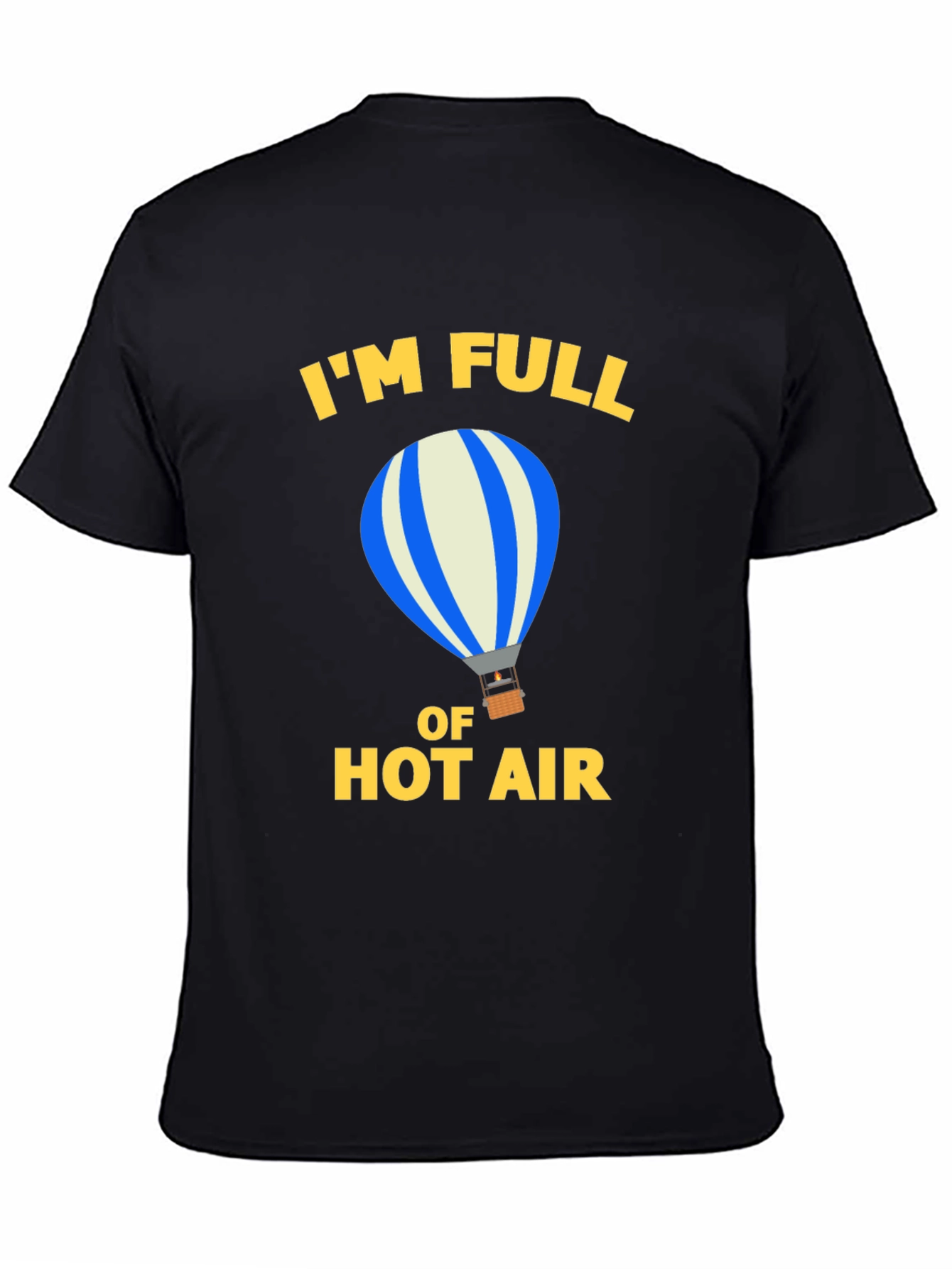 Black Funny Hot Air Balloon Graphic Tee view 4