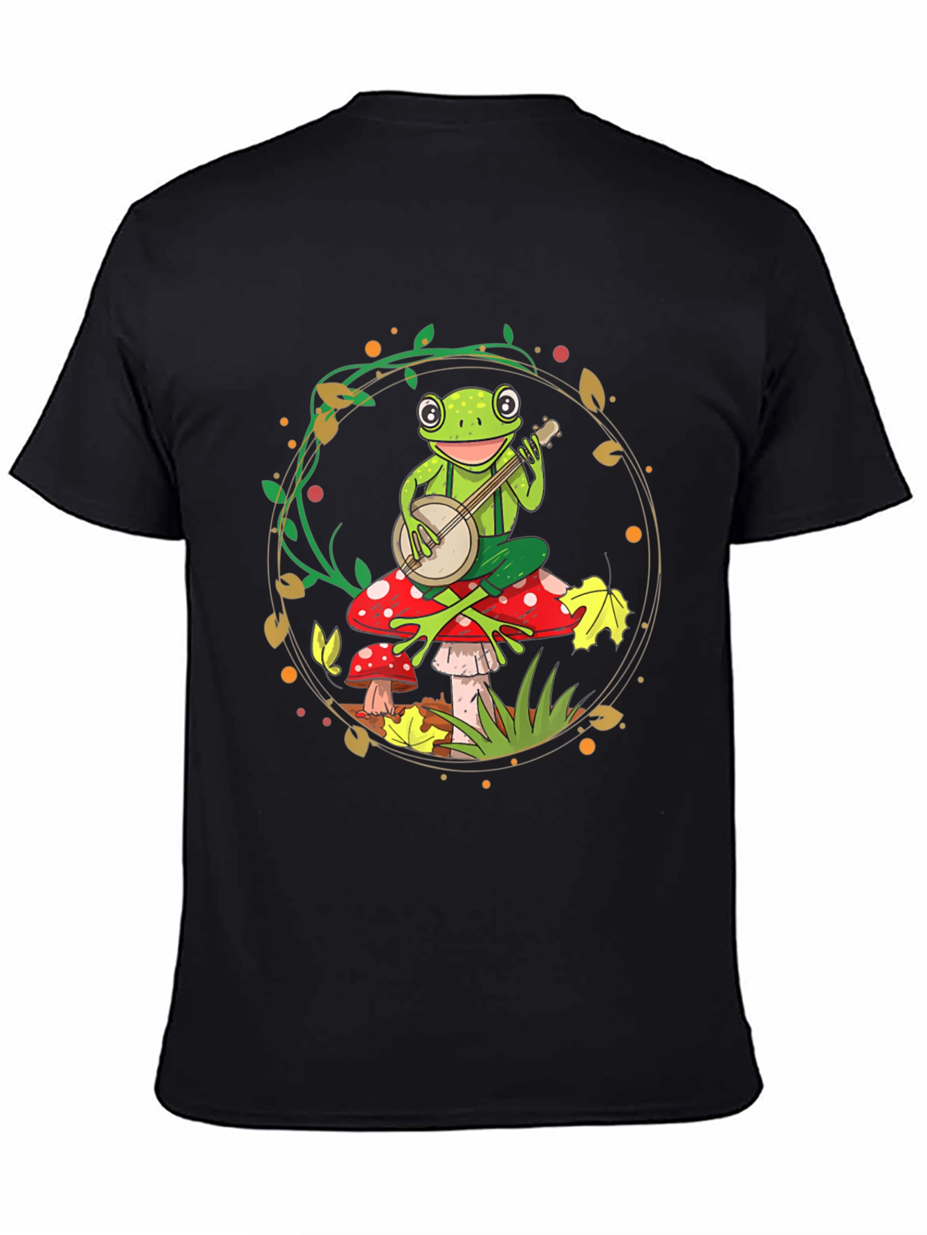 Black Frog Banjo T-Shirt - Whimsical Music Tee view 4