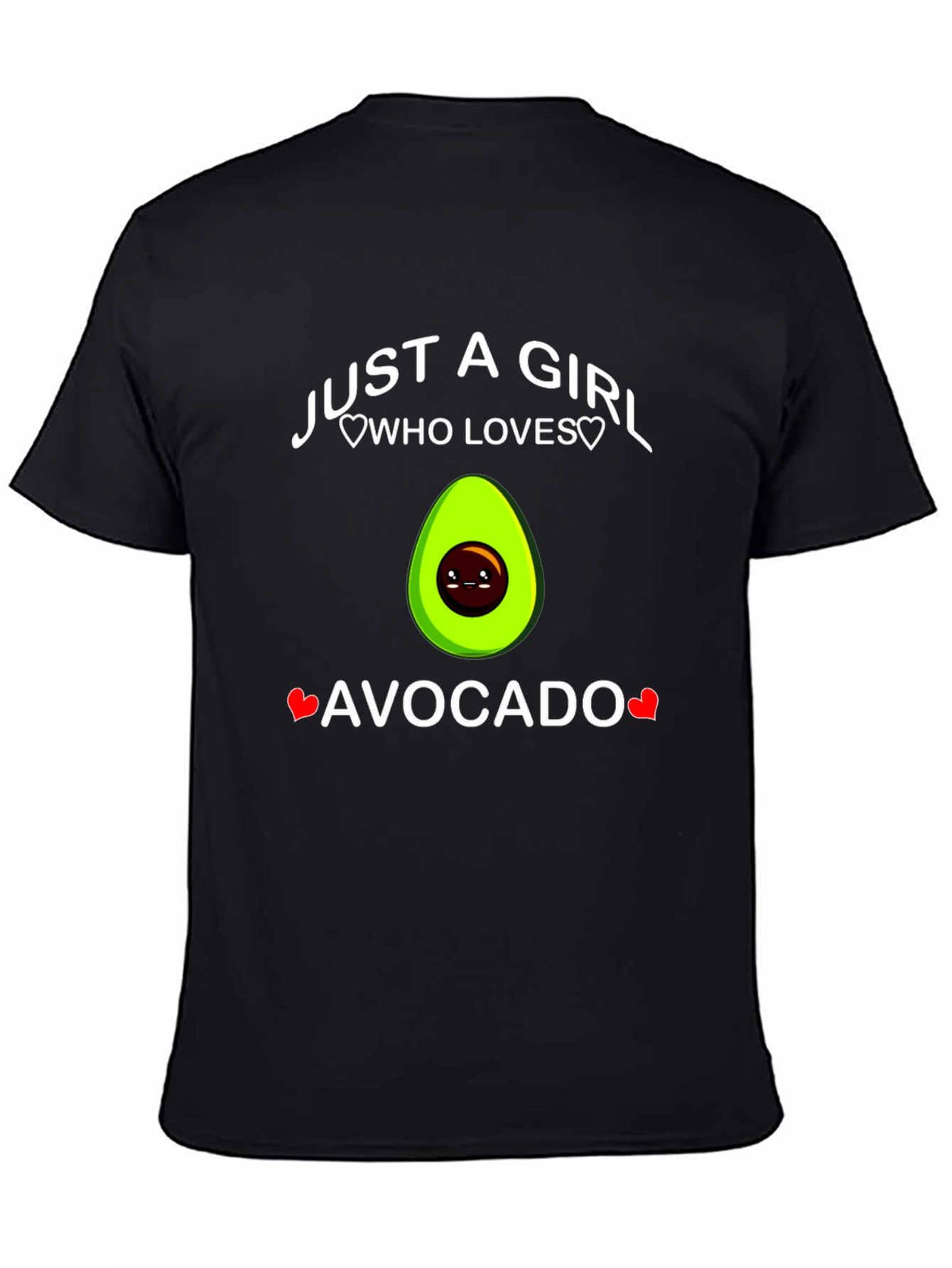 Black Just A Girl Who Loves Avocado T-Shirt view 4