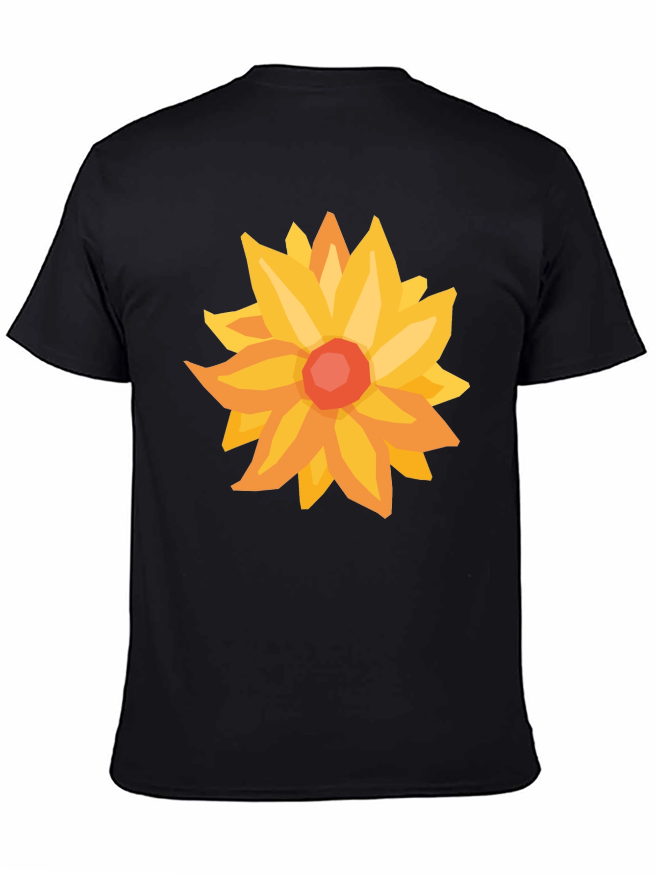 Black Floral Graphic Tee - Black T-Shirt with Flower Design view 4
