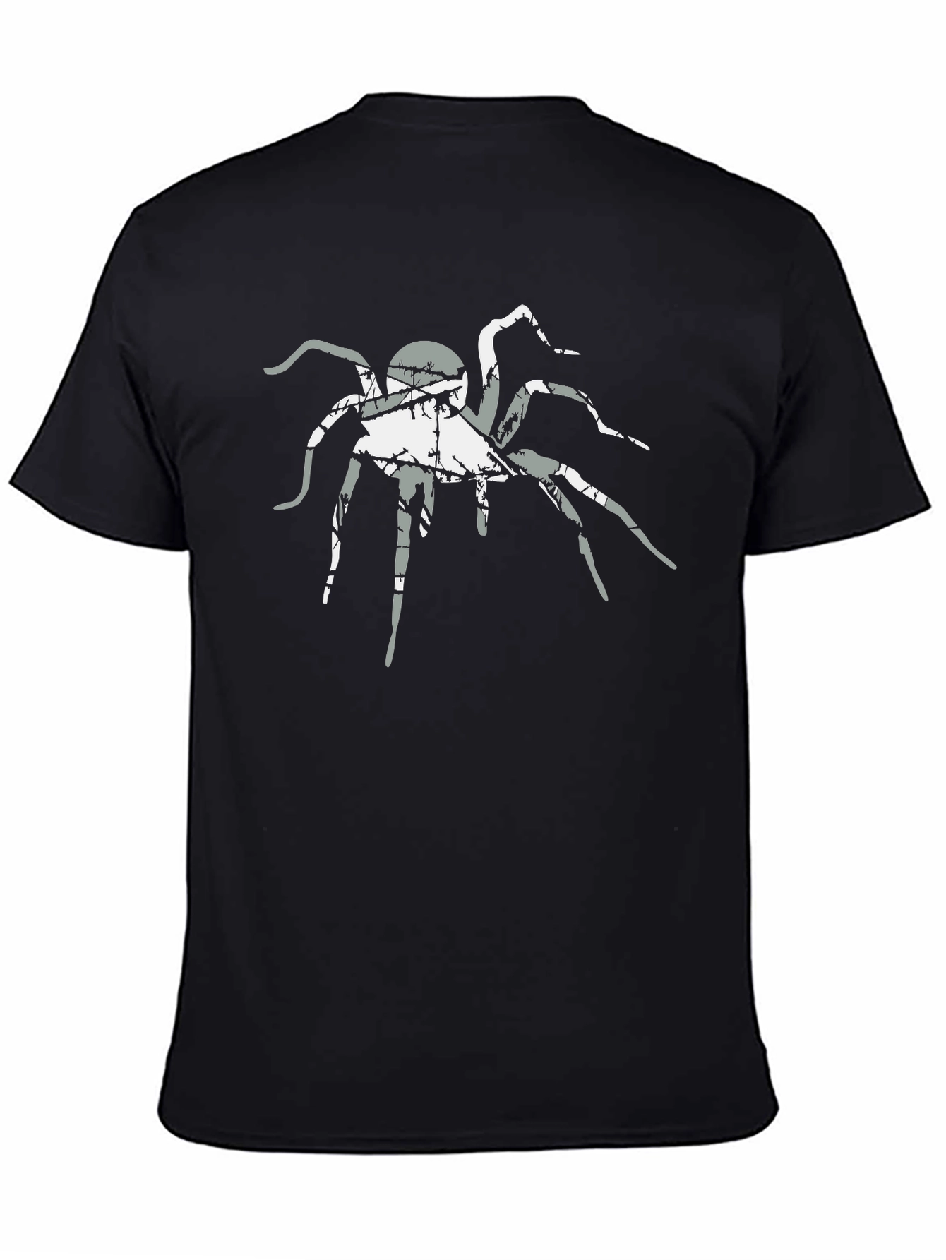 Black Graphic Spider Print Black T-Shirt view 4