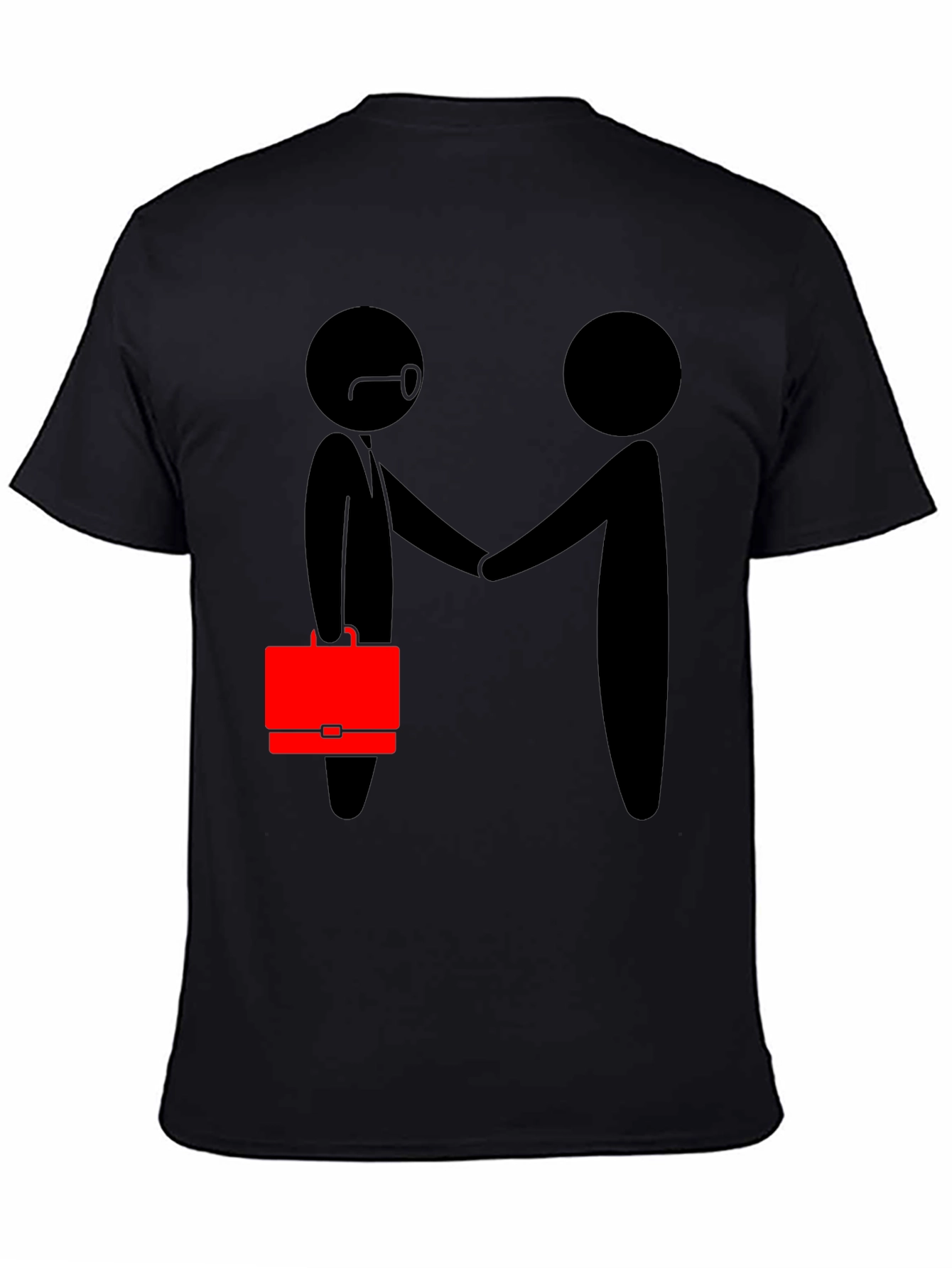 Black Funny Business Handshake Graphic T-Shirt view 4