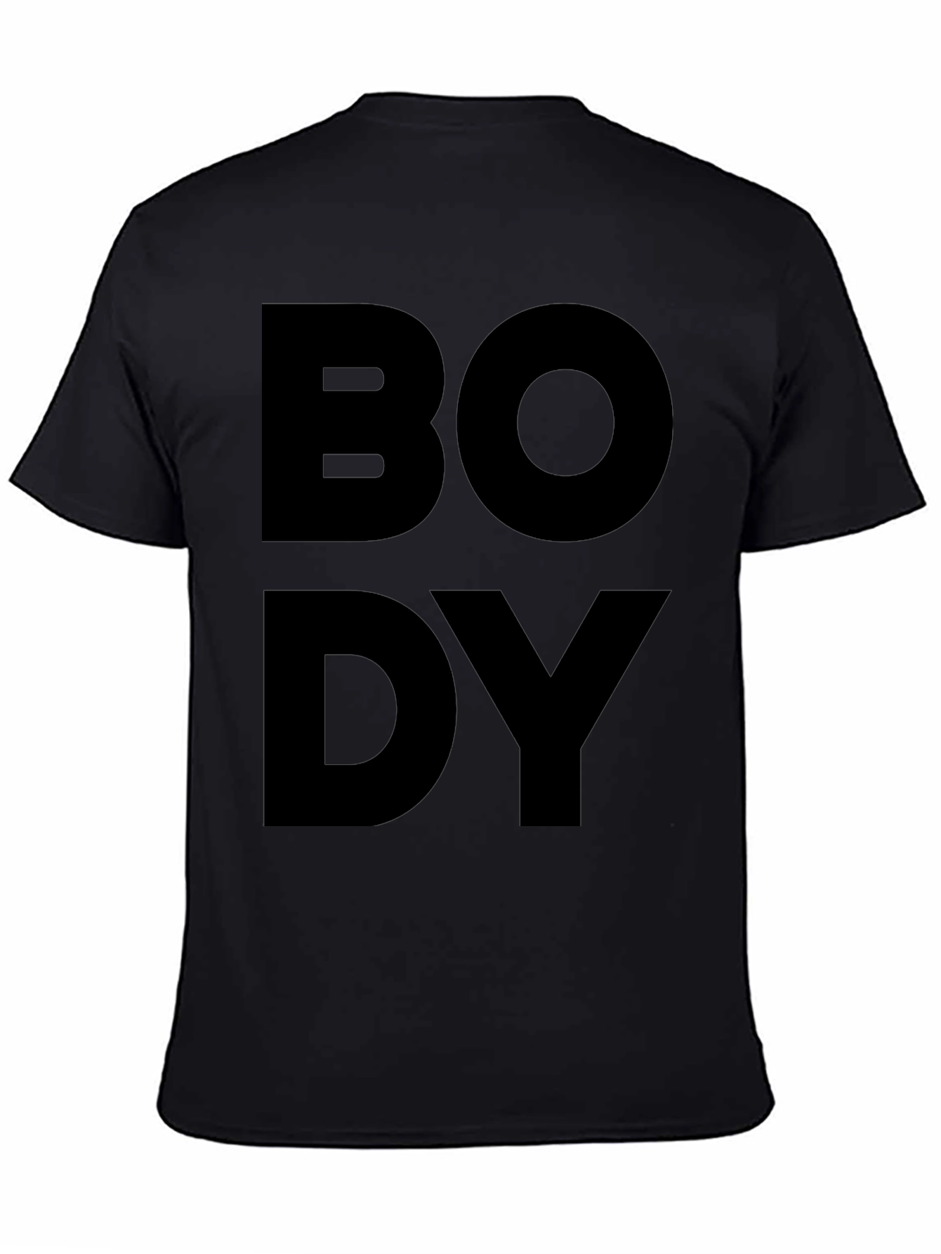Black Bold Body Black T-Shirt - Statement Tee view 4
