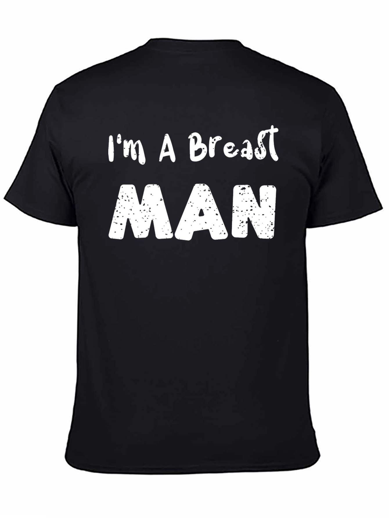 Black I'm a Breast Man Funny Black T-Shirt view 4