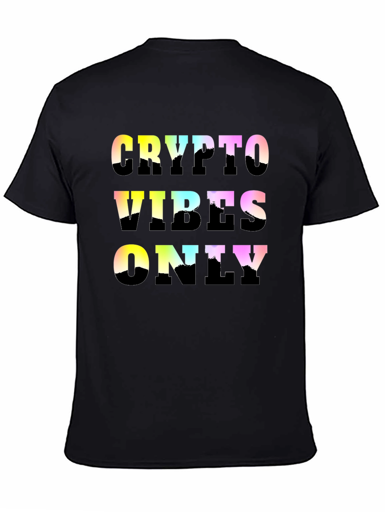 Black Crypto Vibes Only Graphic Tee - Trendy Black T-Shirt view 4