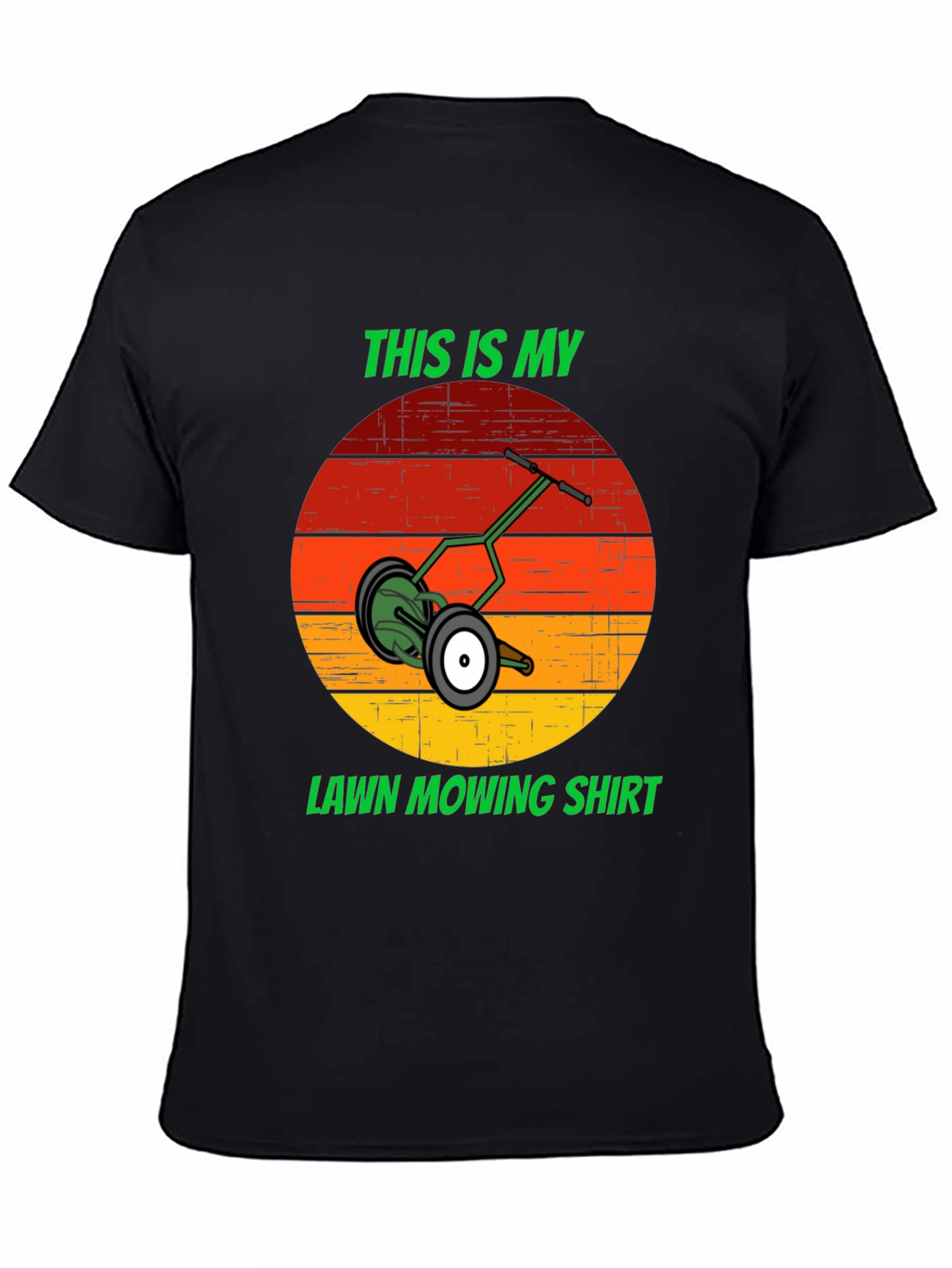 Black This Is My Lawn Mowing Shirt - Retro Mower Design Tee view 4