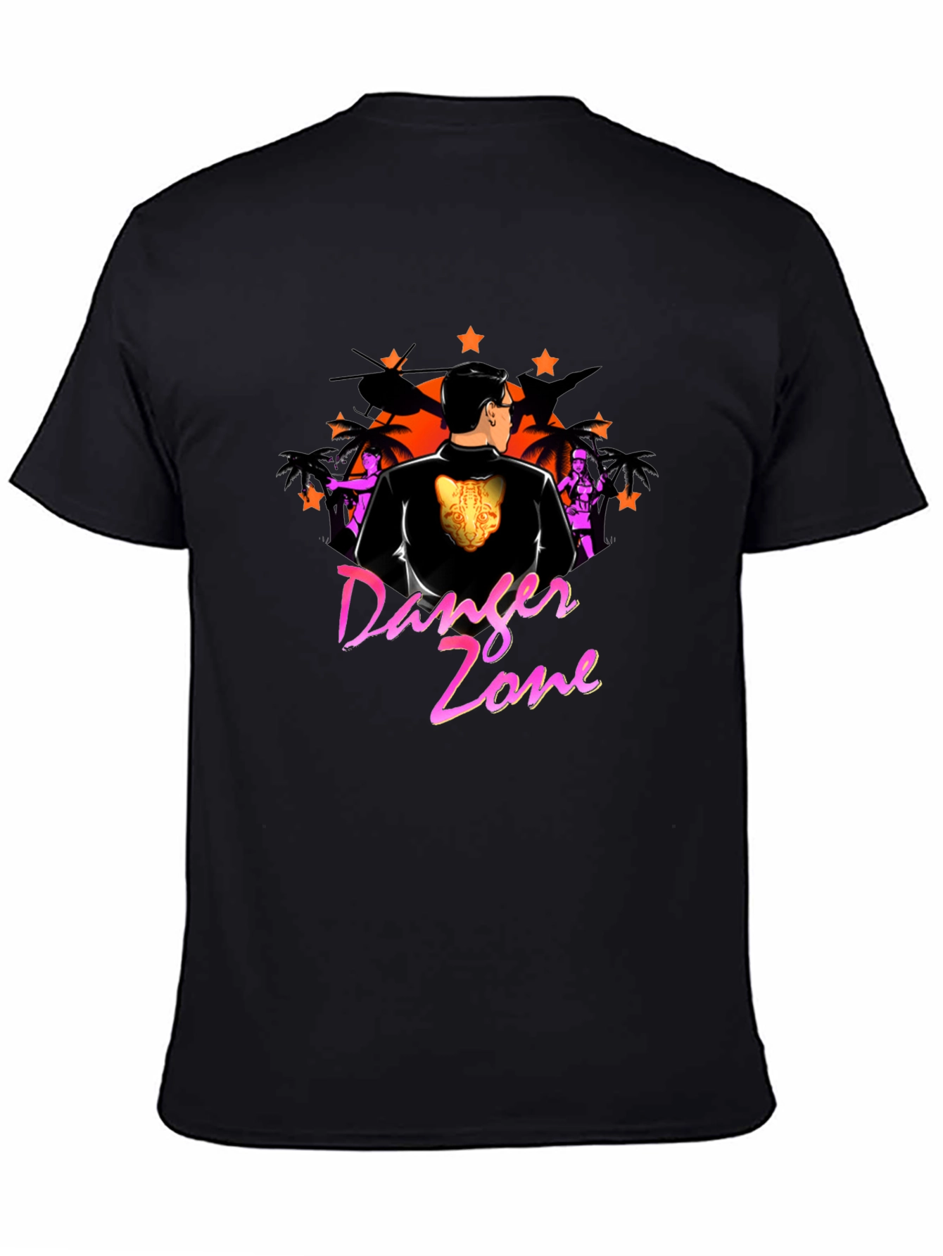 Black Danger Zone Graphic Tee - Black view 4