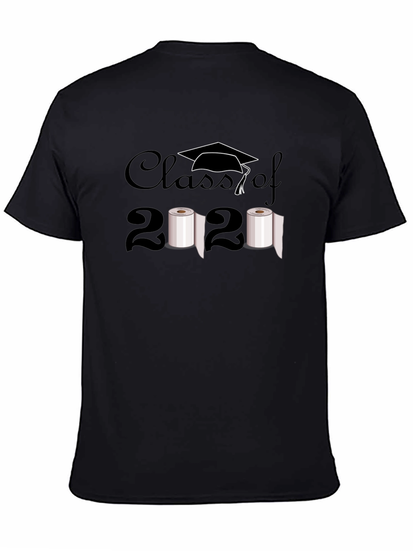 Black Class of 2020 Toilet Paper Humor T-Shirt view 4