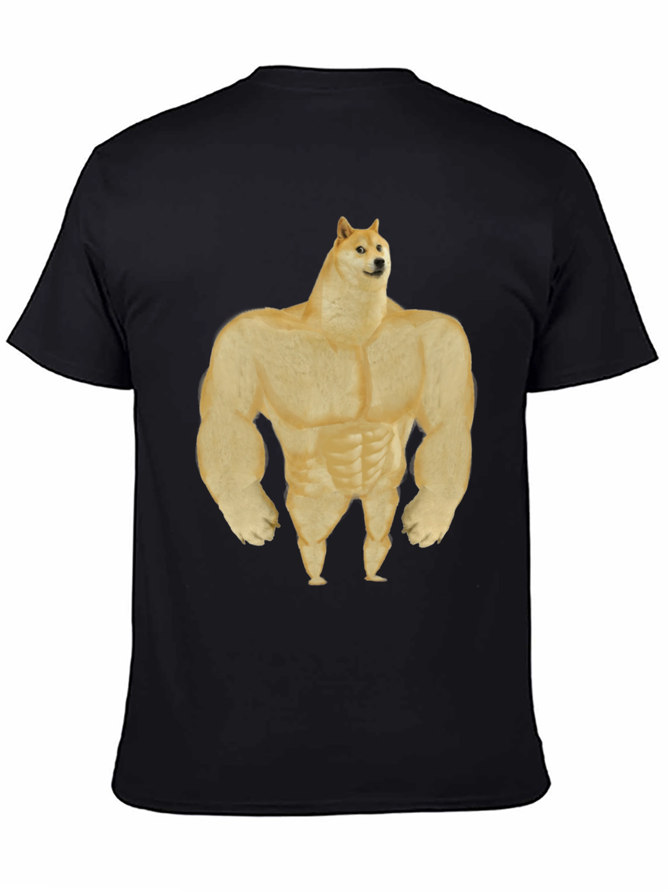 Black Buff Doge T-Shirt - Funny Meme Tee view 4