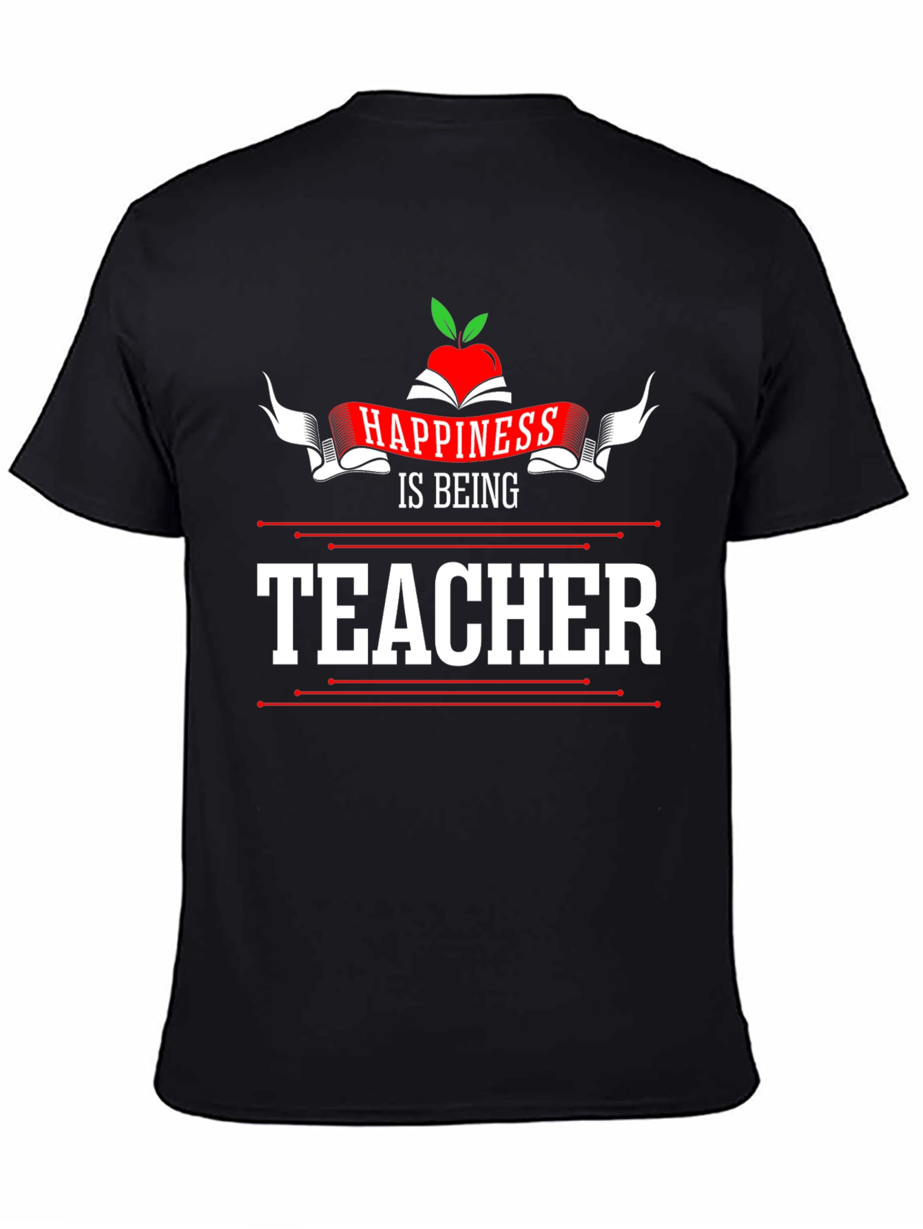 Black Happiness is Being Teacher T-Shirt view 4