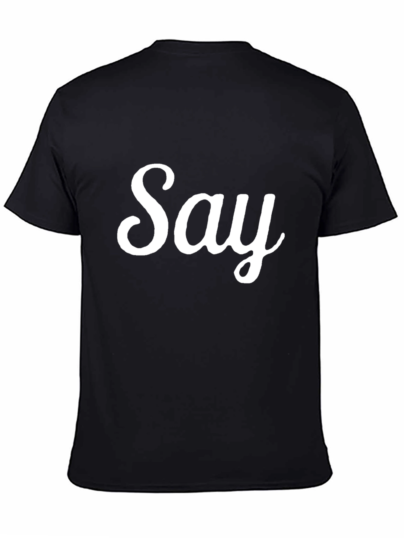 Black Men's Black 'Say' Graphic T-Shirt view 4