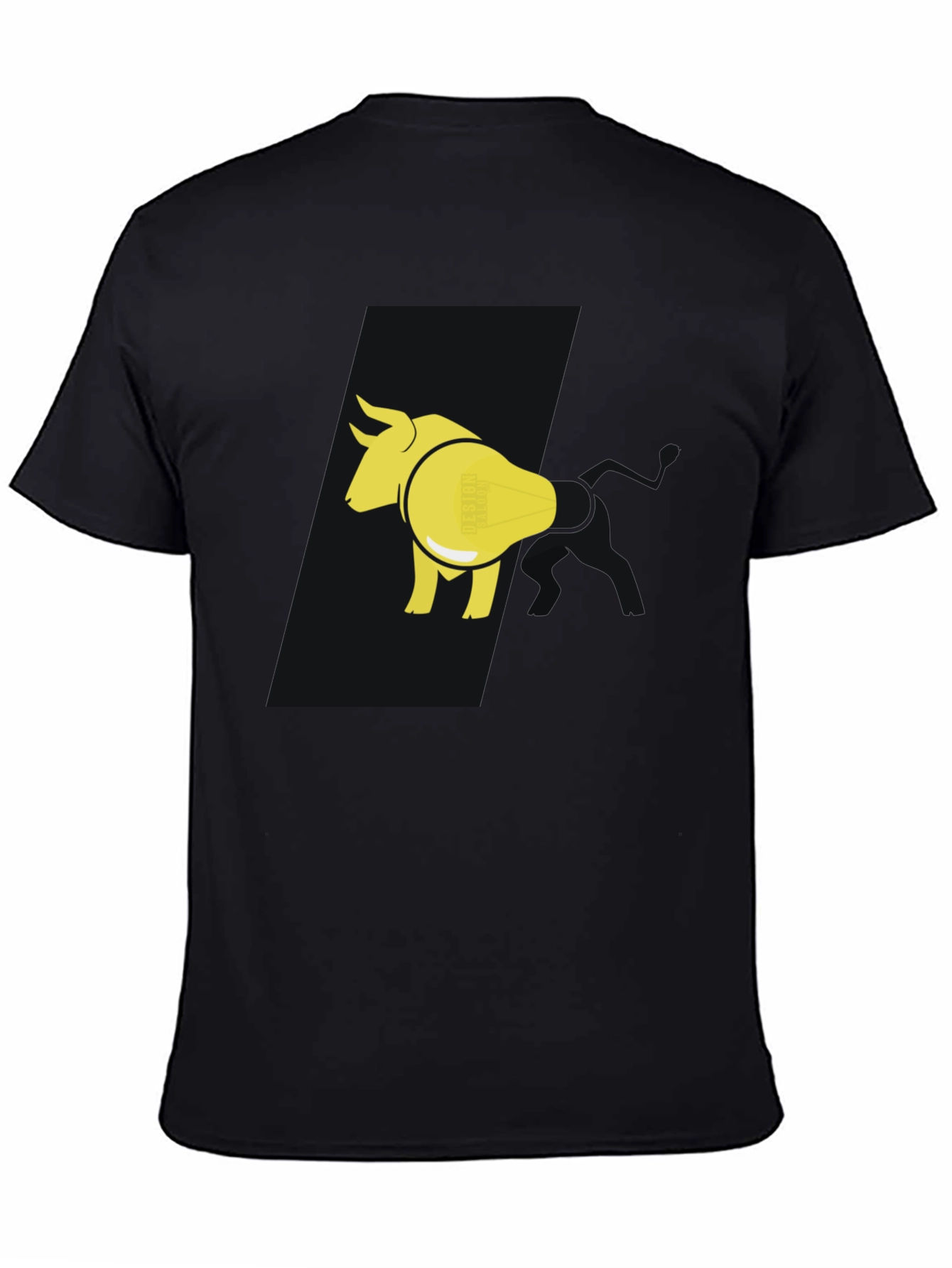 Black Bull & Lightbulb Graphic Tee - Black view 4