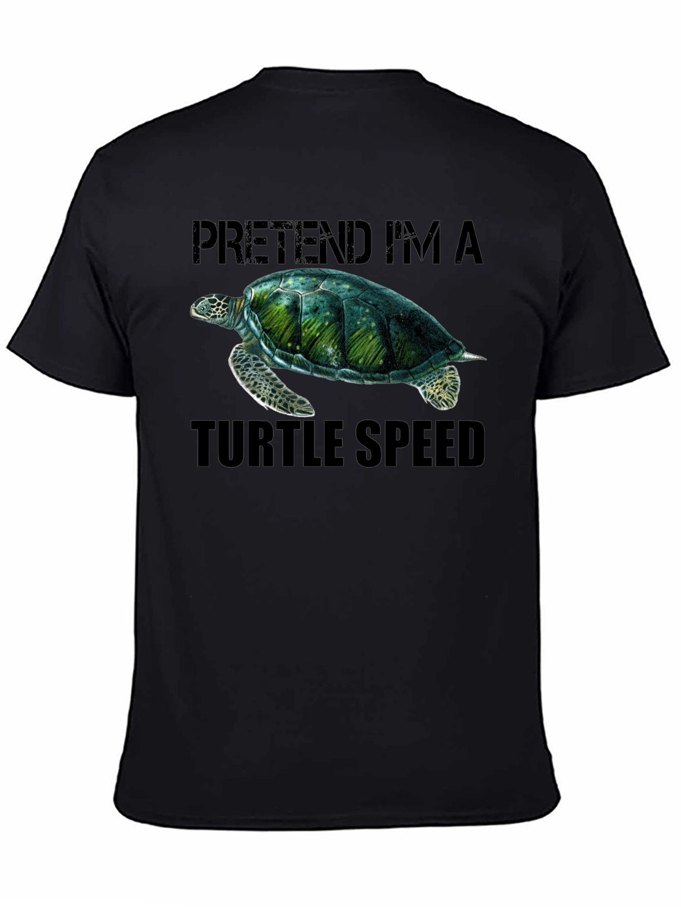 Black Pretend I'm A Turtle Speed T-Shirt view 4