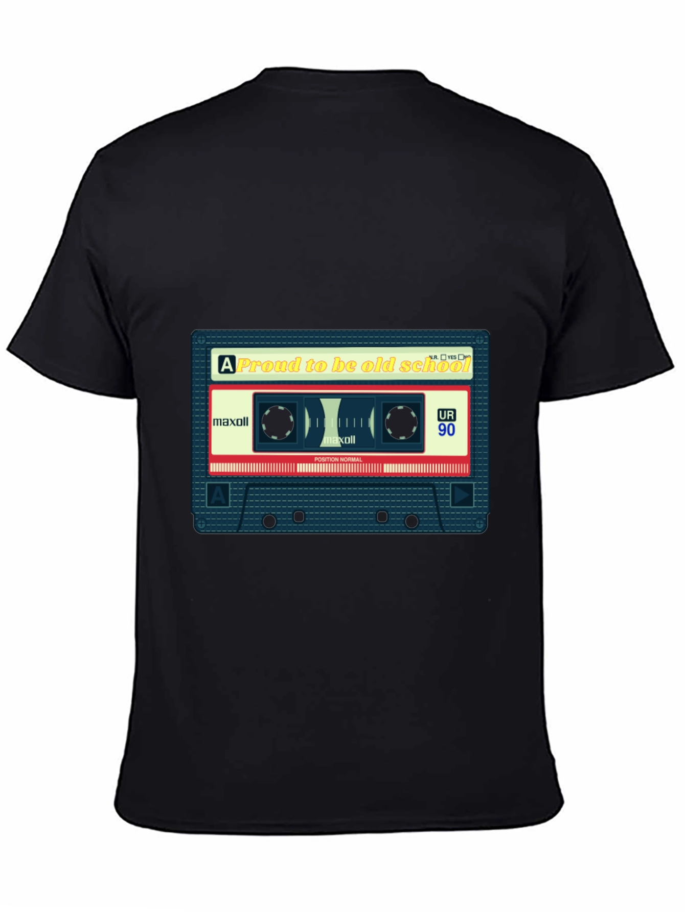 Black Retro Cassette Tape T-Shirt - Old School Cool view 4