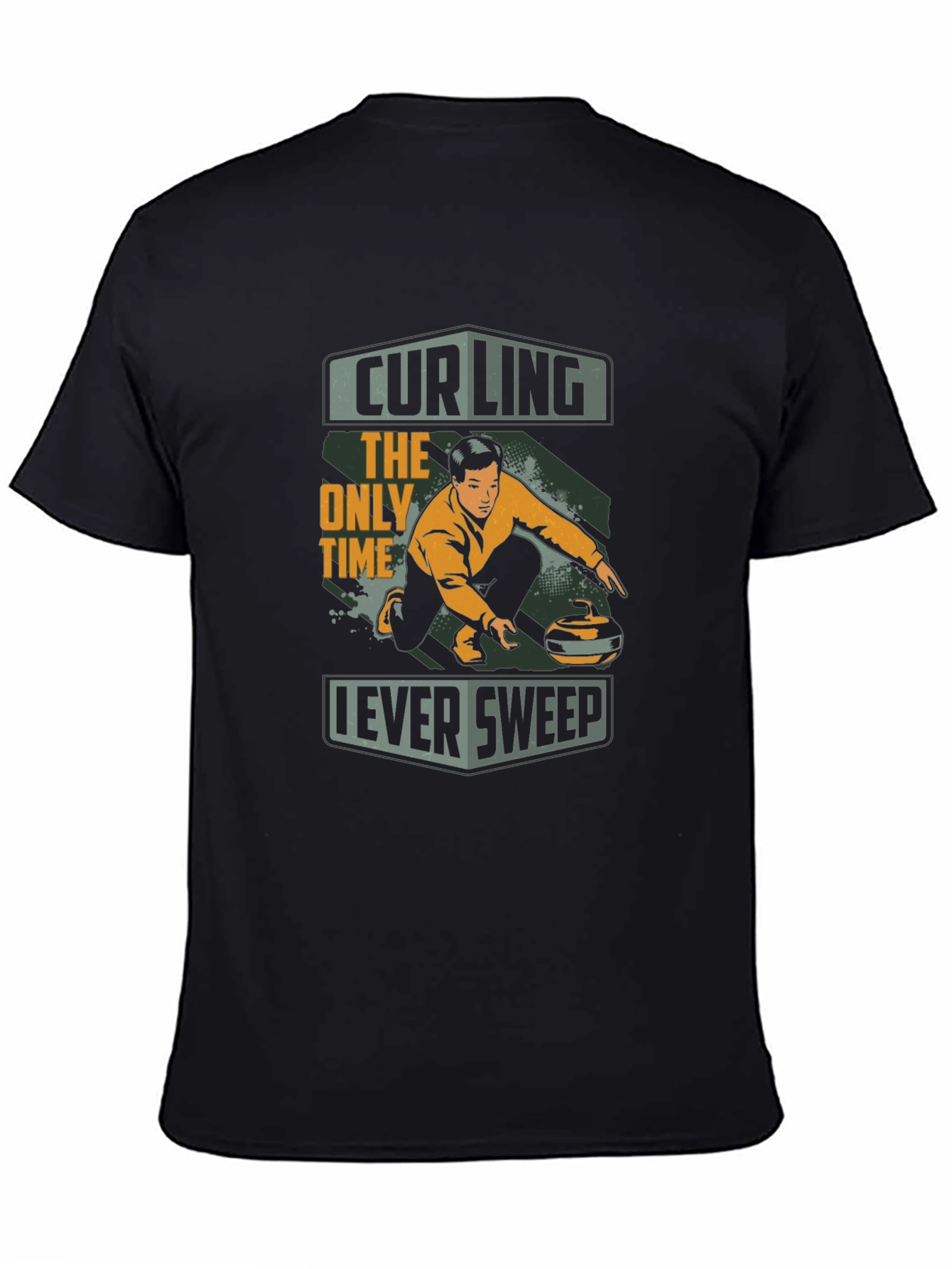 Black Curling T-Shirt - The Only Time I Ever Sweep view 4