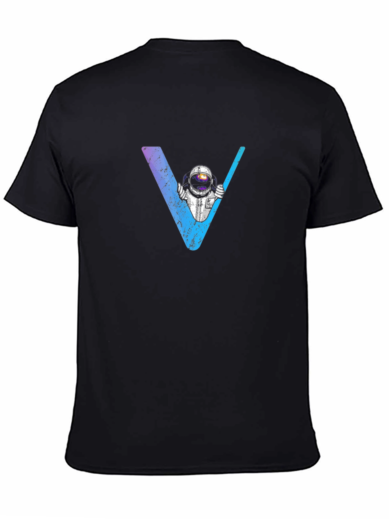 Black Astronaut V-Neck Graphic T-Shirt - Space Explorer Tee view 4