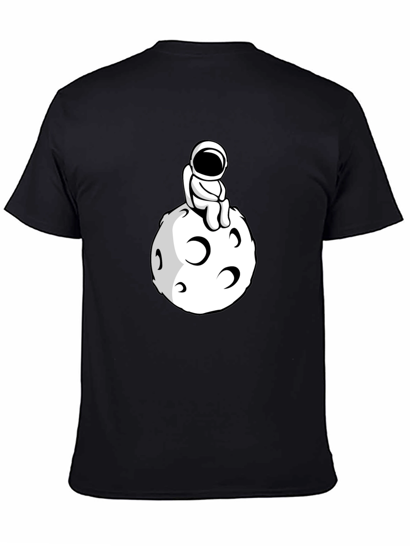 Black Astronaut on the Moon Black T-Shirt view 4