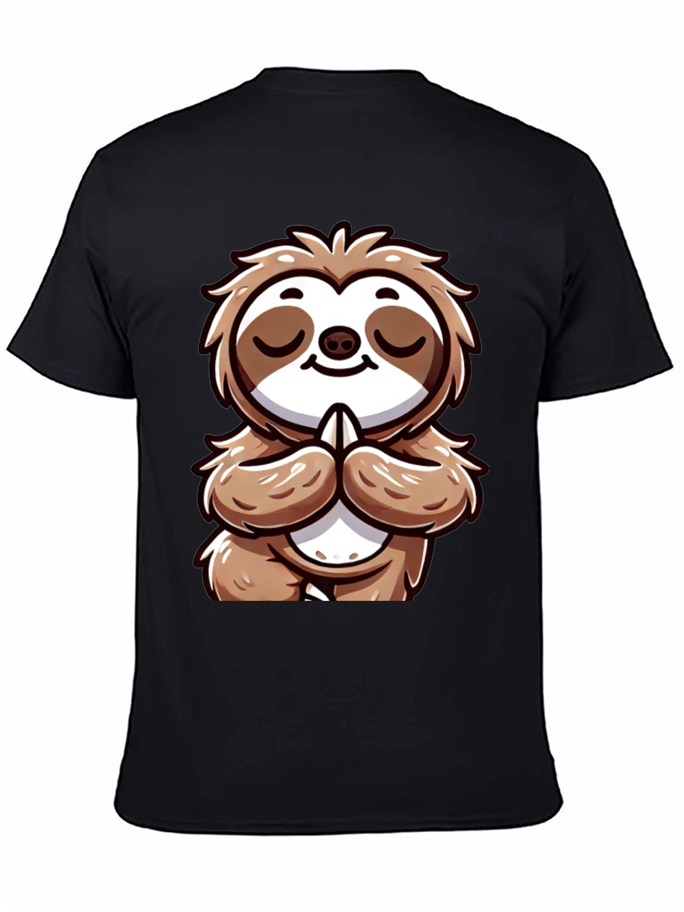 Black Meditating Sloth Graphic Tee - Relaxed Fit view 4