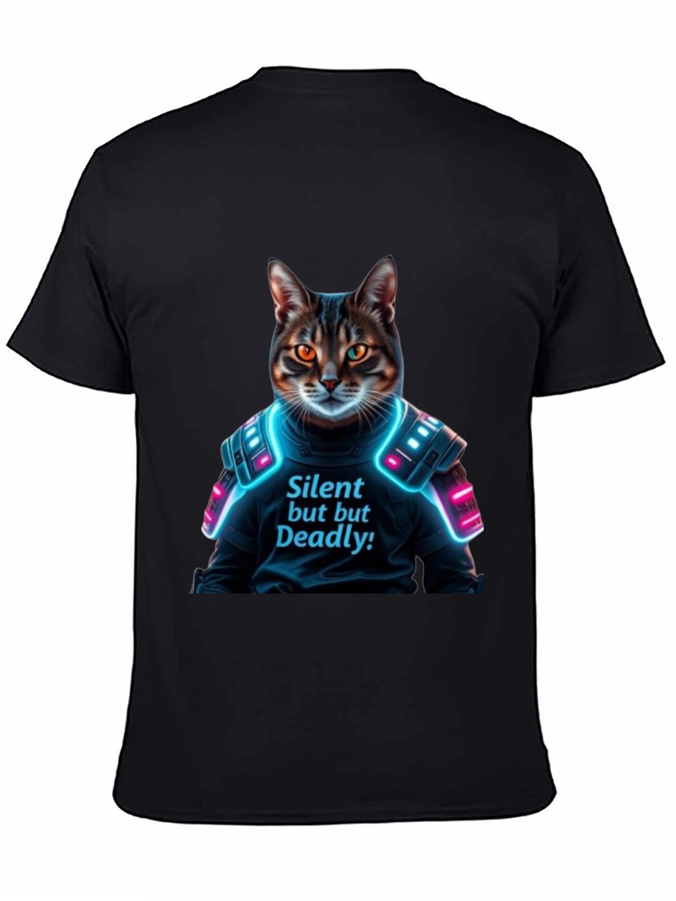 Black Silent but Deadly Cat T-Shirt view 4