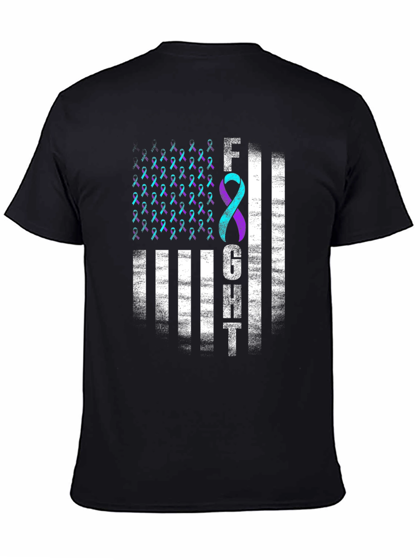 Black Semicolon Suicide Awareness T-Shirt - Fight Depression view 4
