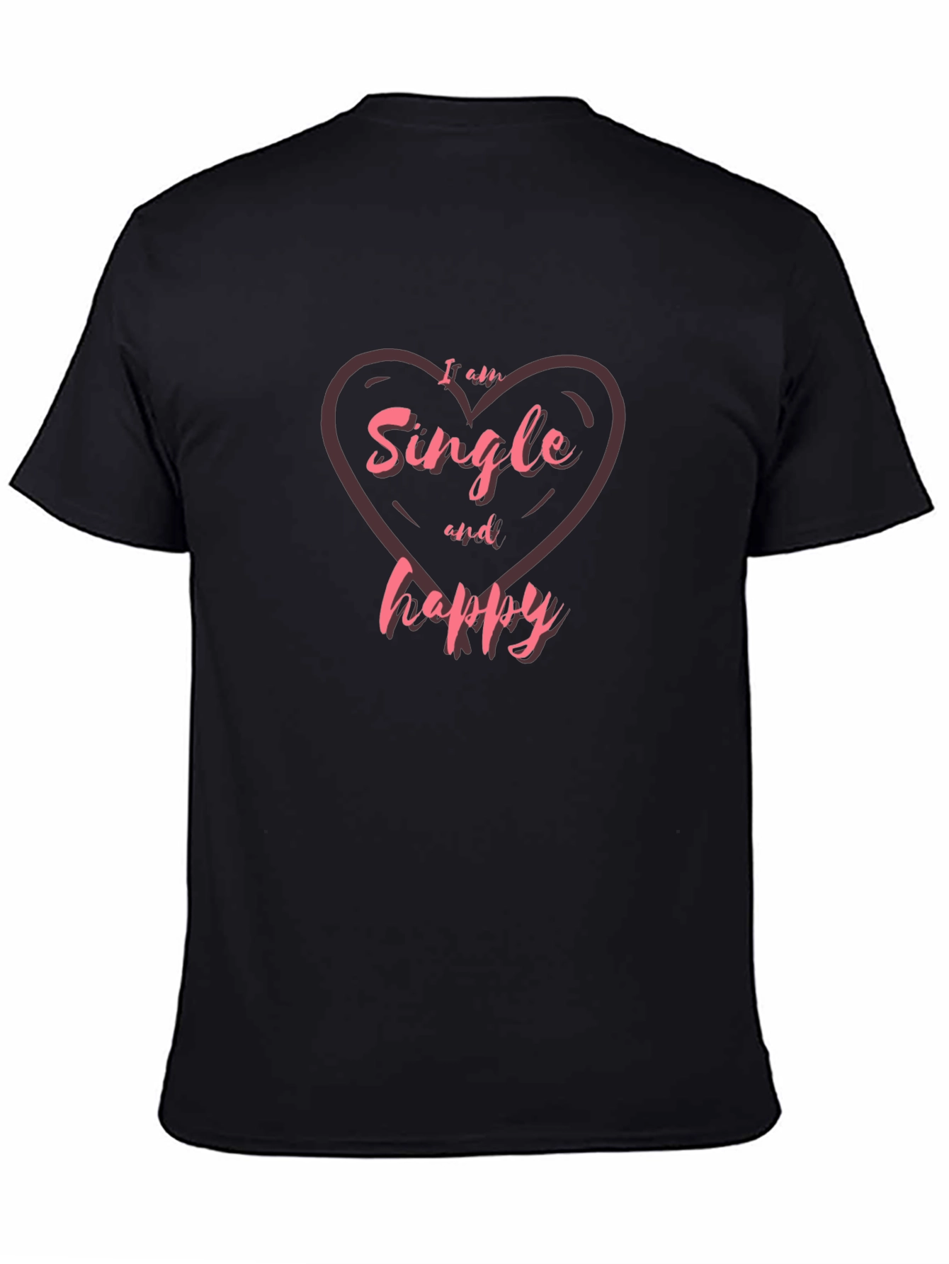Black Single and Happy Heart Graphic T-Shirt view 4