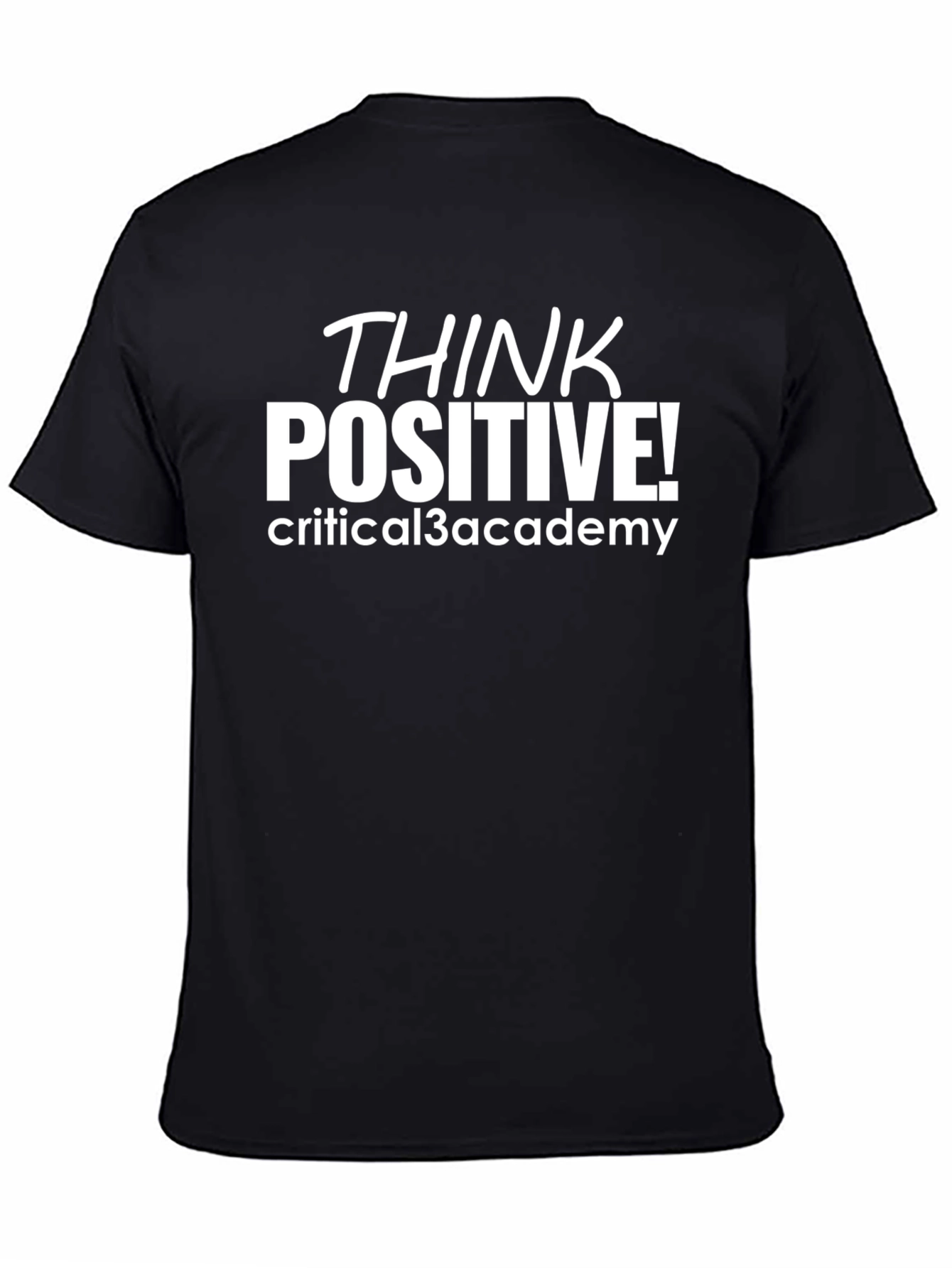 Black Think Positive Black T-Shirt view 4