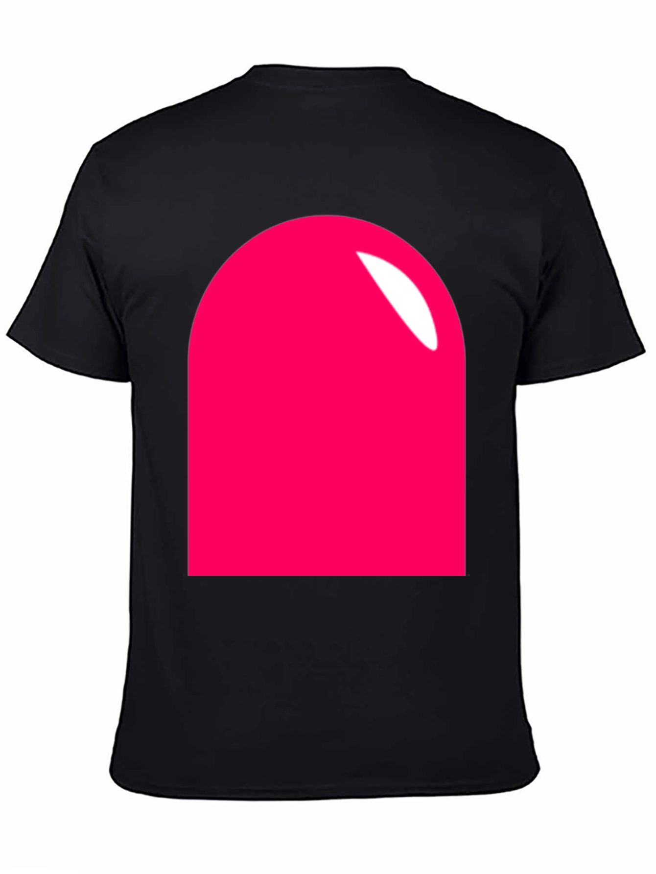 Black Modern Pink Rounded Rectangle Graphic T-Shirt view 4