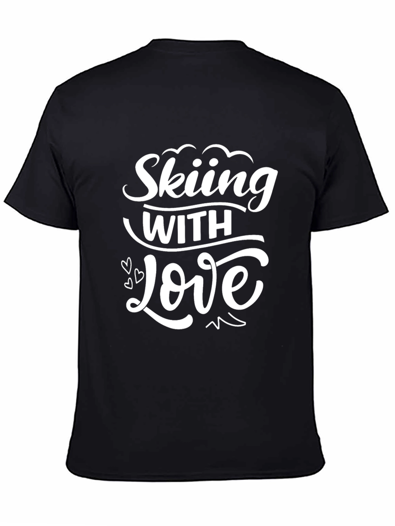 Black Skiing with Love Graphic Tee - Black view 4