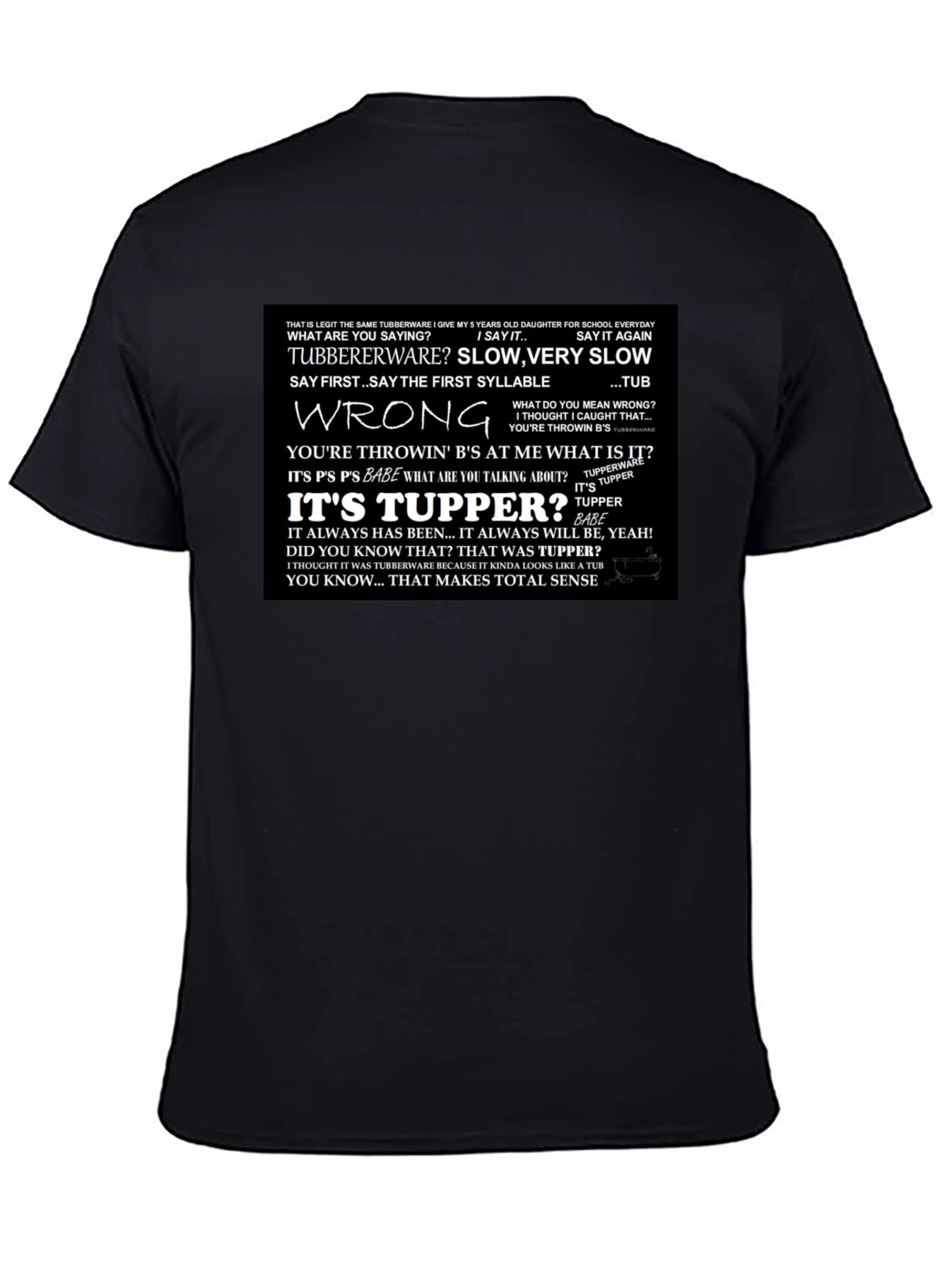 Black It's Tupper! T-Shirt view 4