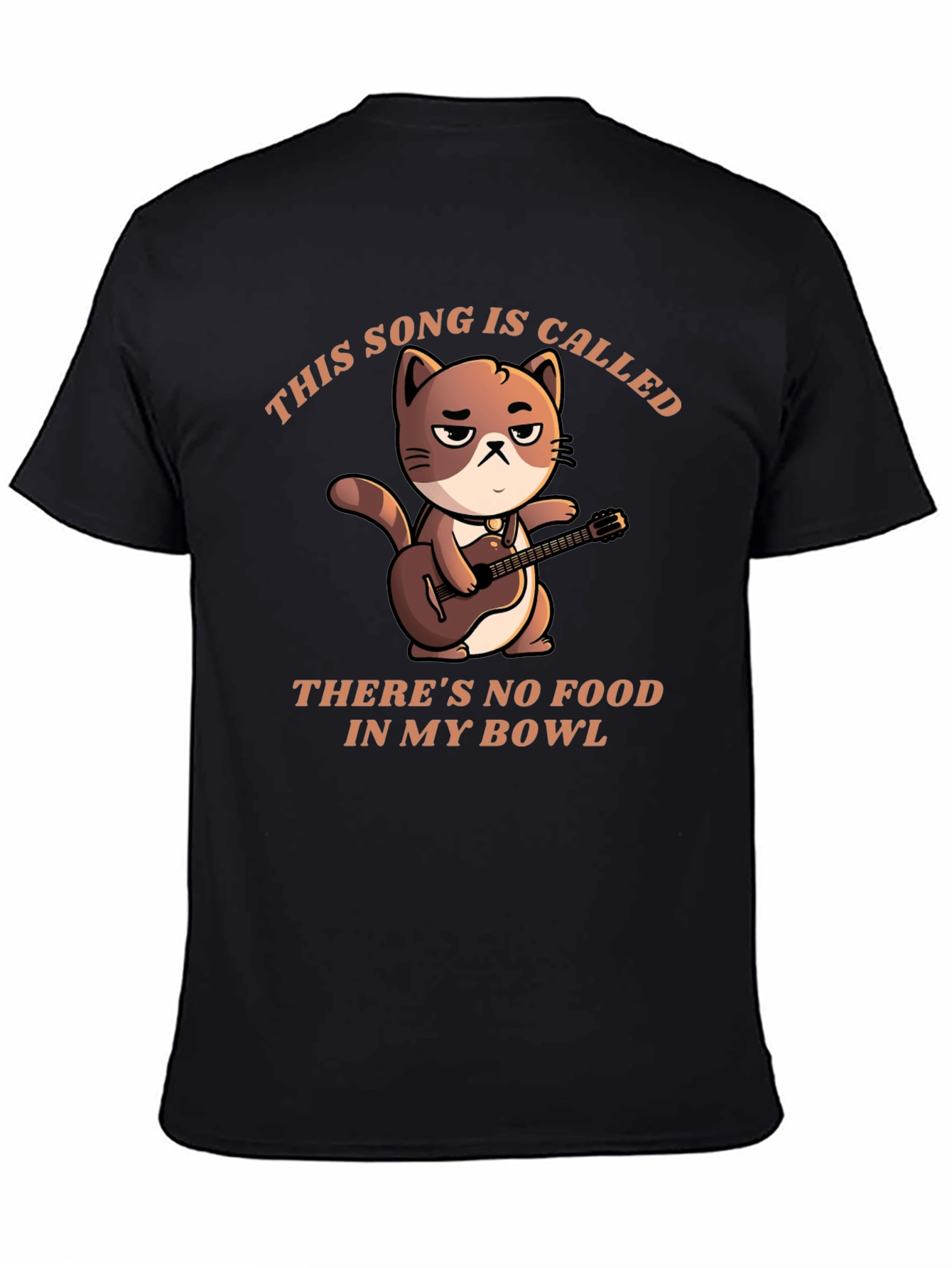 Black Cat Musician T-Shirt - No Food in My Bowl view 4