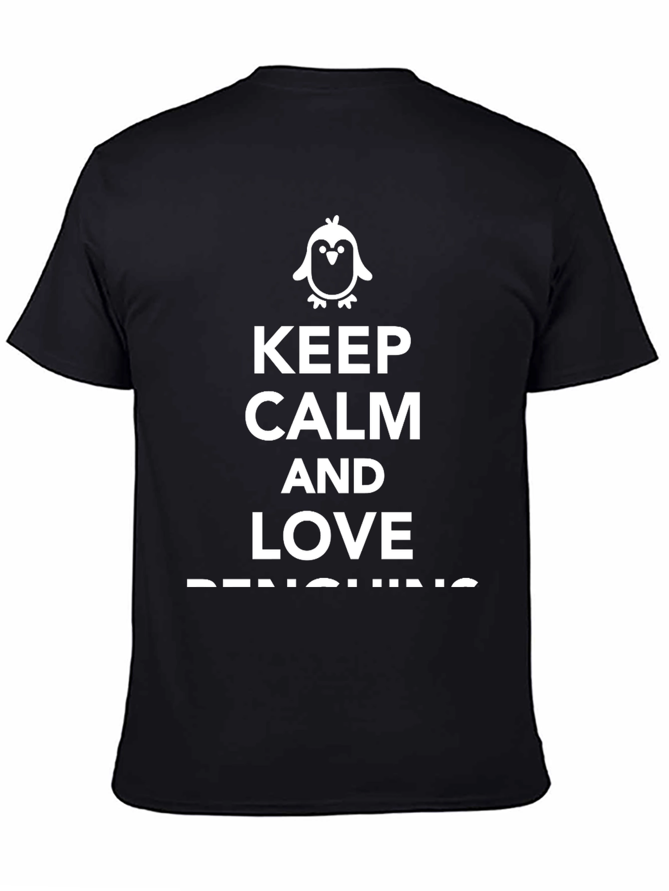 Black Keep Calm and Love Penguins Graphic Tee view 4