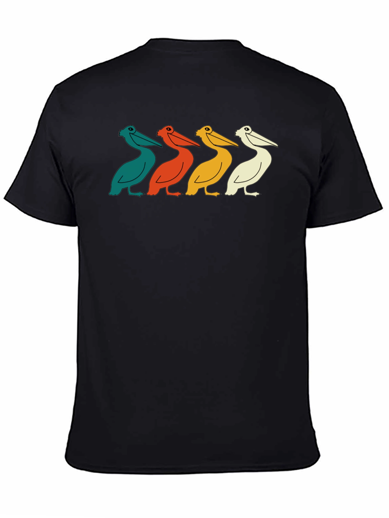 Black Retro Pelican Crew Neck T-Shirt view 4