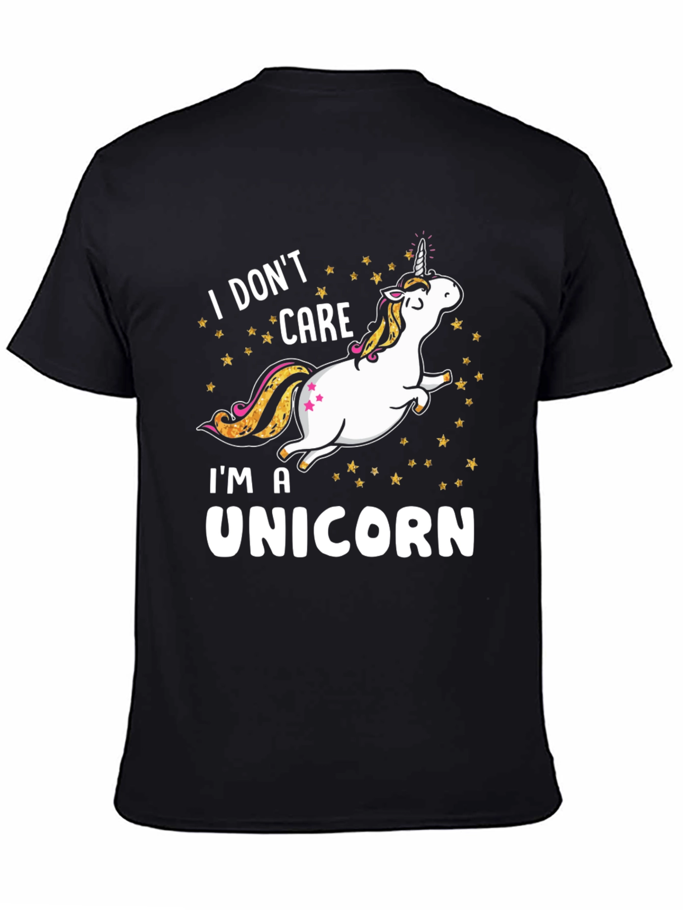 Black I Don't Care I'm A Unicorn T-Shirt view 4