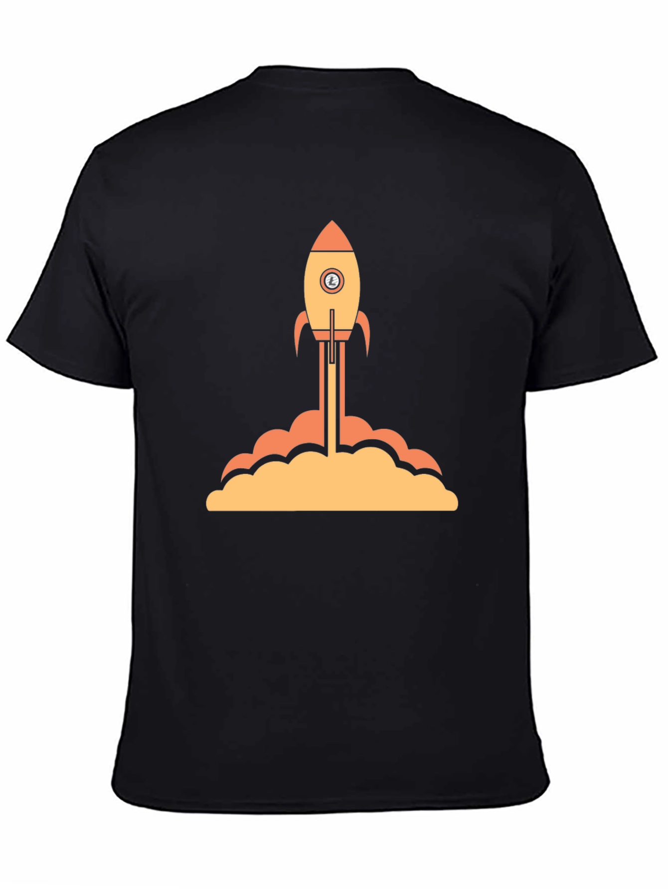Black Rocket Launch Graphic Tee - Black Cotton T-Shirt view 4