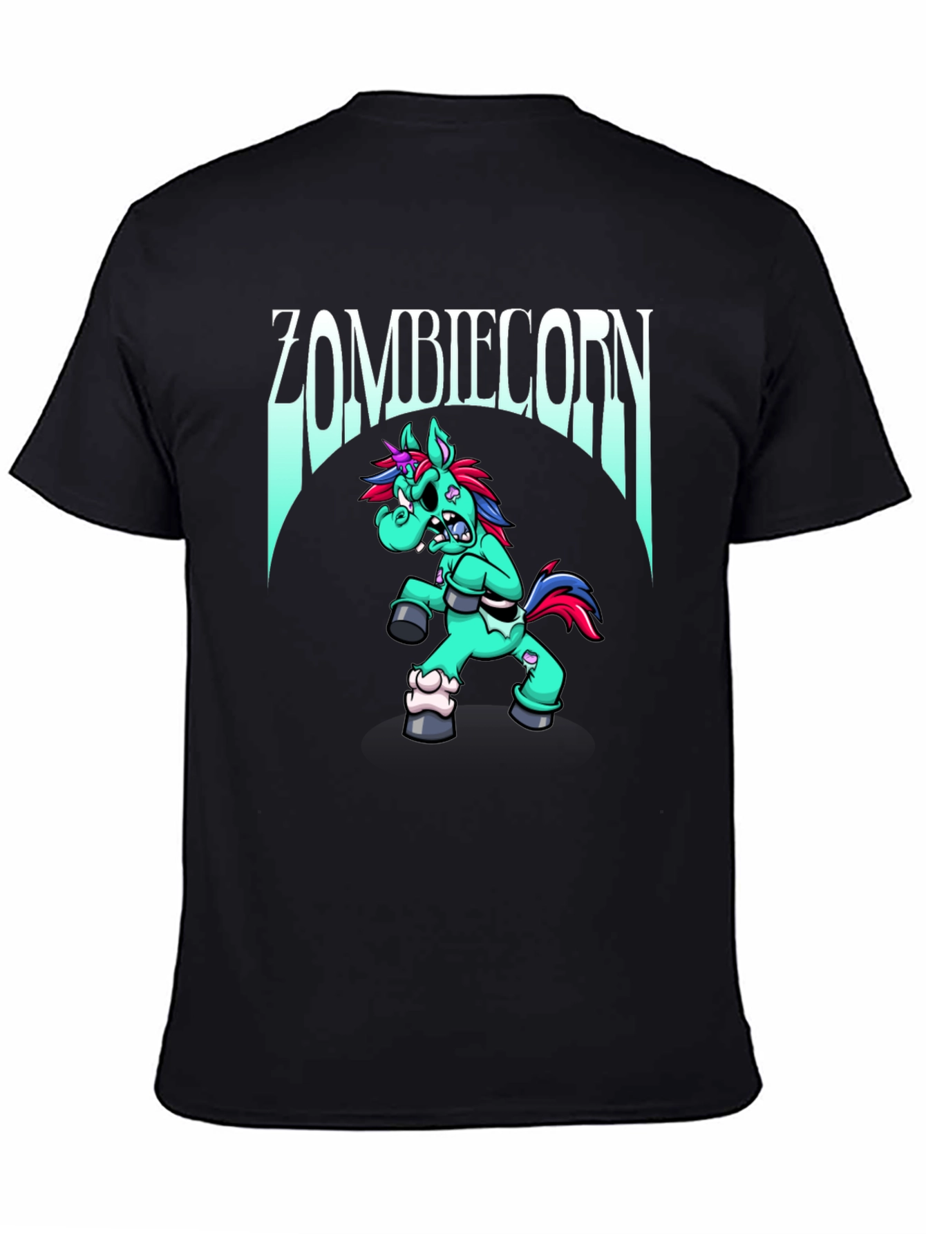 Black Zombiecorn T-Shirt: Unique Graphic Tee view 4