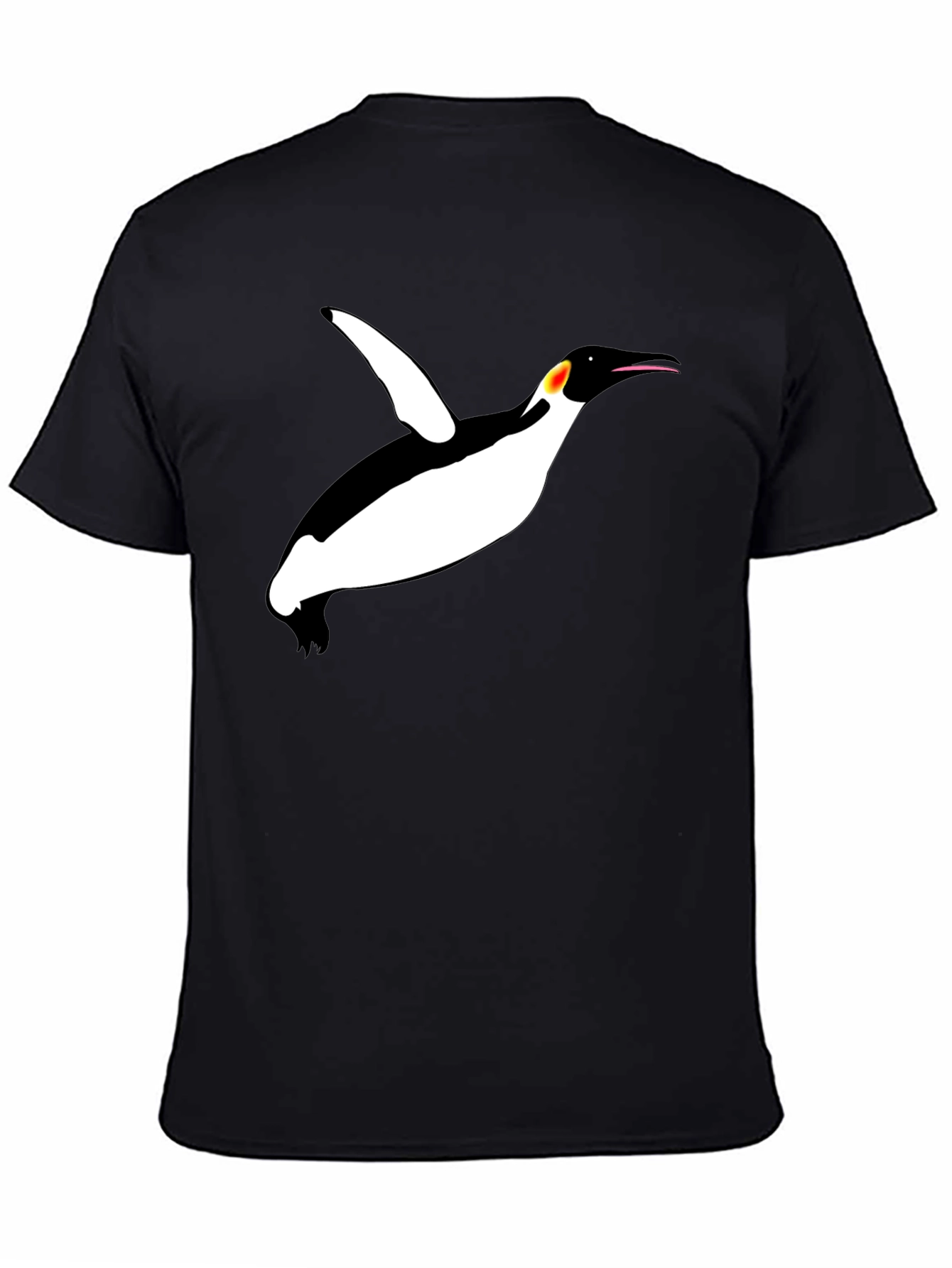 Black Cool Penguin Graphic Black T-Shirt view 4