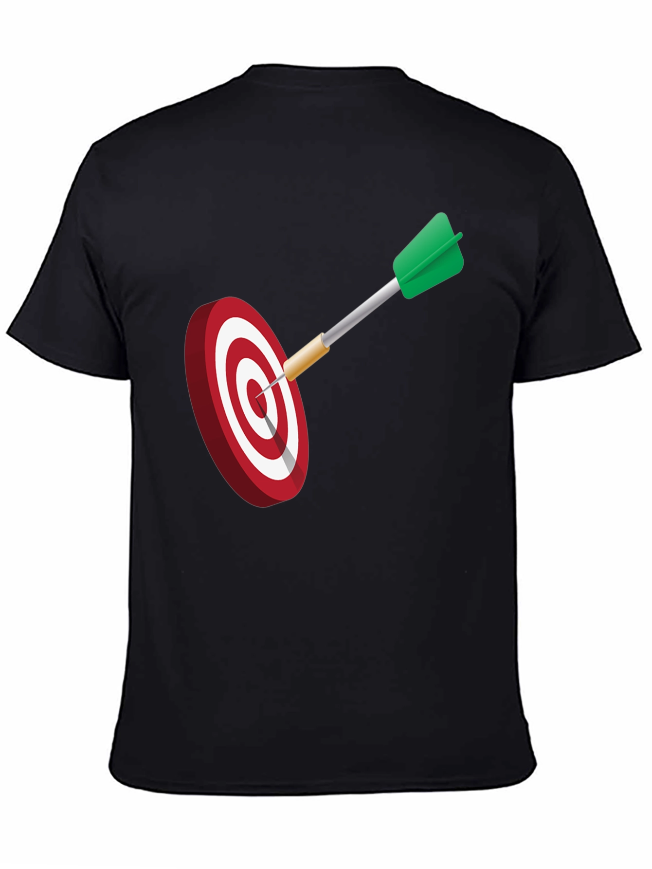 Black Dart Target Graphic Tee - Black Cotton Blend Shirt view 4