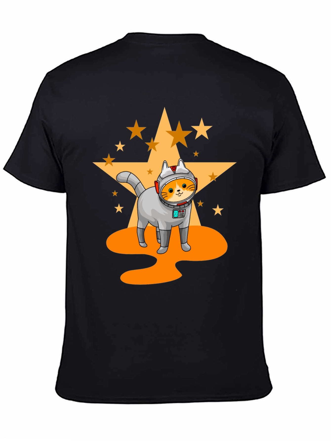 Black Astronaut Cat T-Shirt - Space Adventure view 4