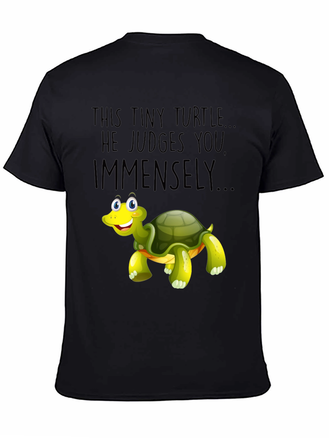 Black Tiny Turtle Judge Graphic T-Shirt view 4