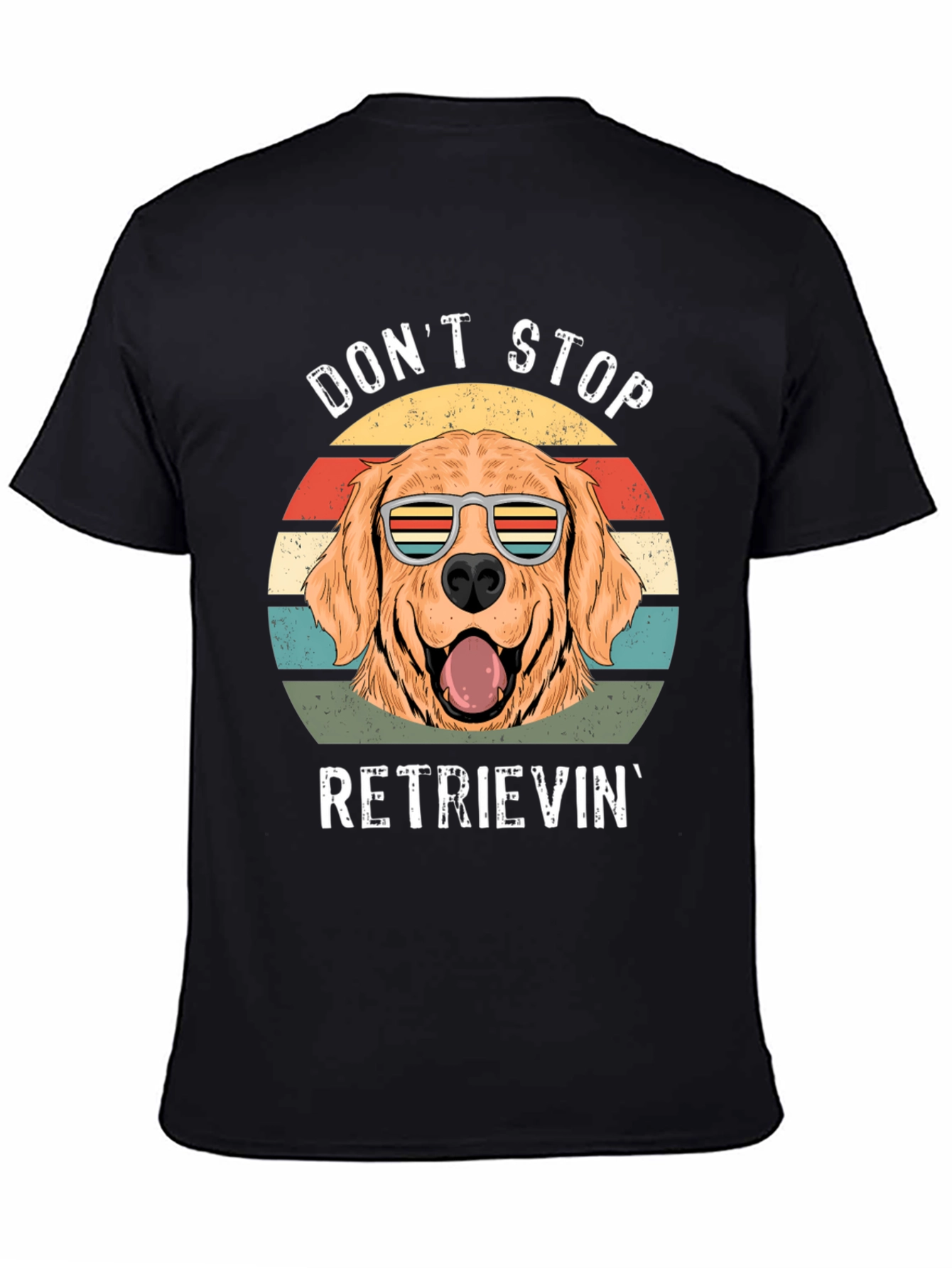 Black Don't Stop Retrieving Golden Retriever T-Shirt view 4