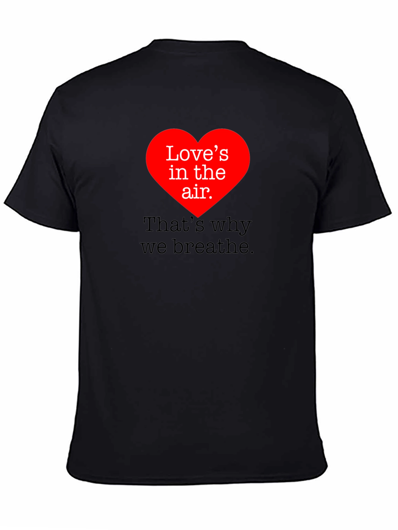 Black Love's In The Air Valentine's Day Black T-Shirt view 4