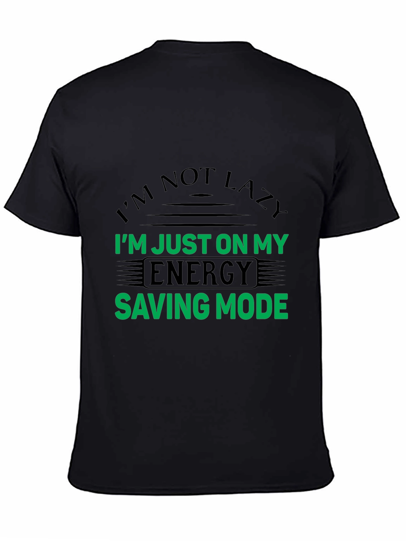 Black Energy Saving Mode Funny T-Shirt view 4