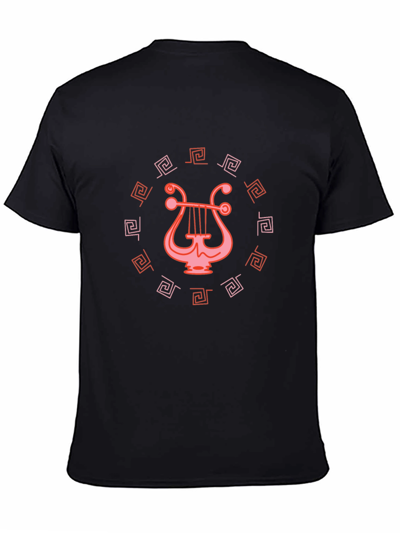 Black Lyre Graphic Tee - Unique Circle Design view 4