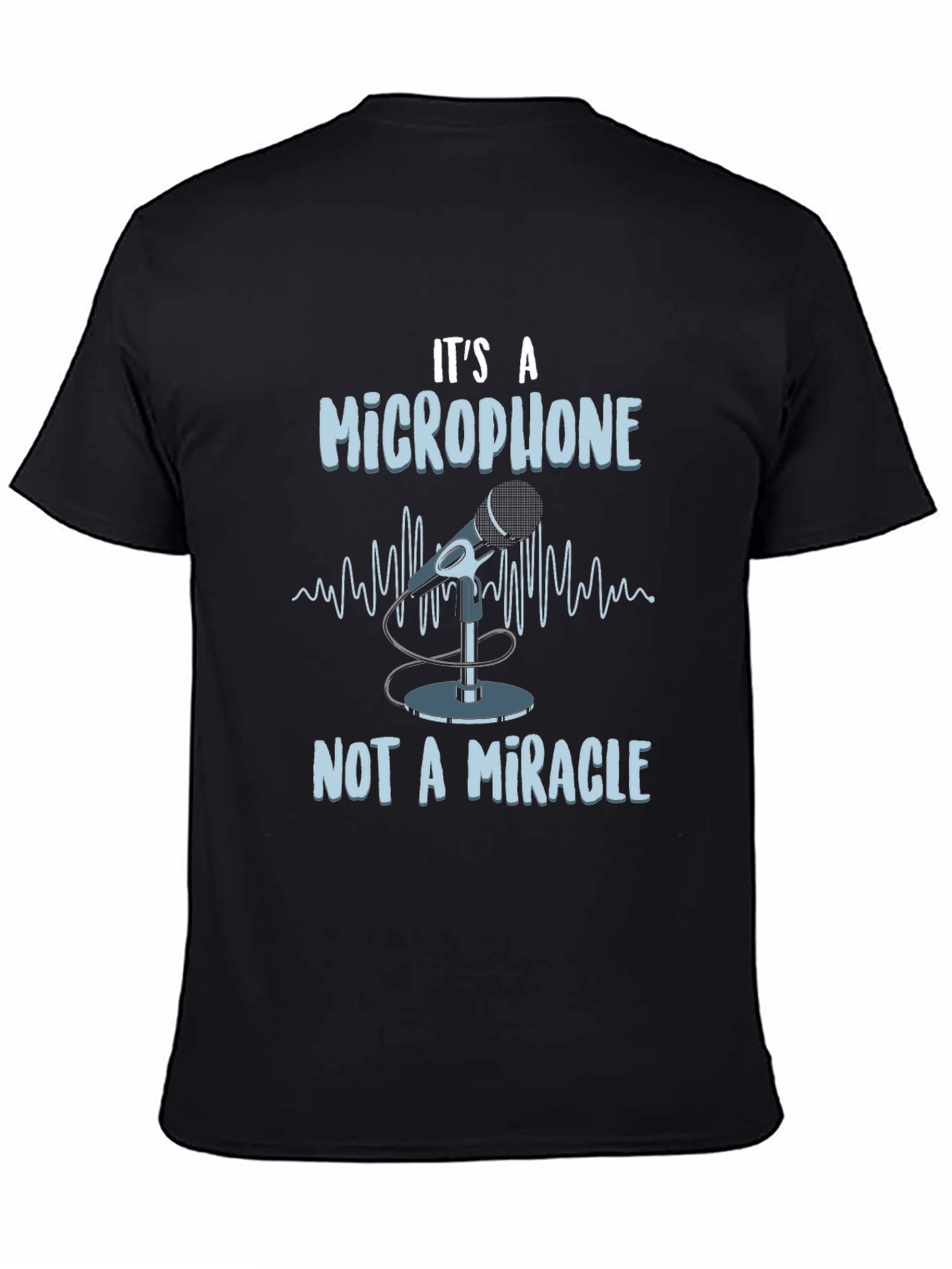 Black It's a Microphone T-Shirt view 4
