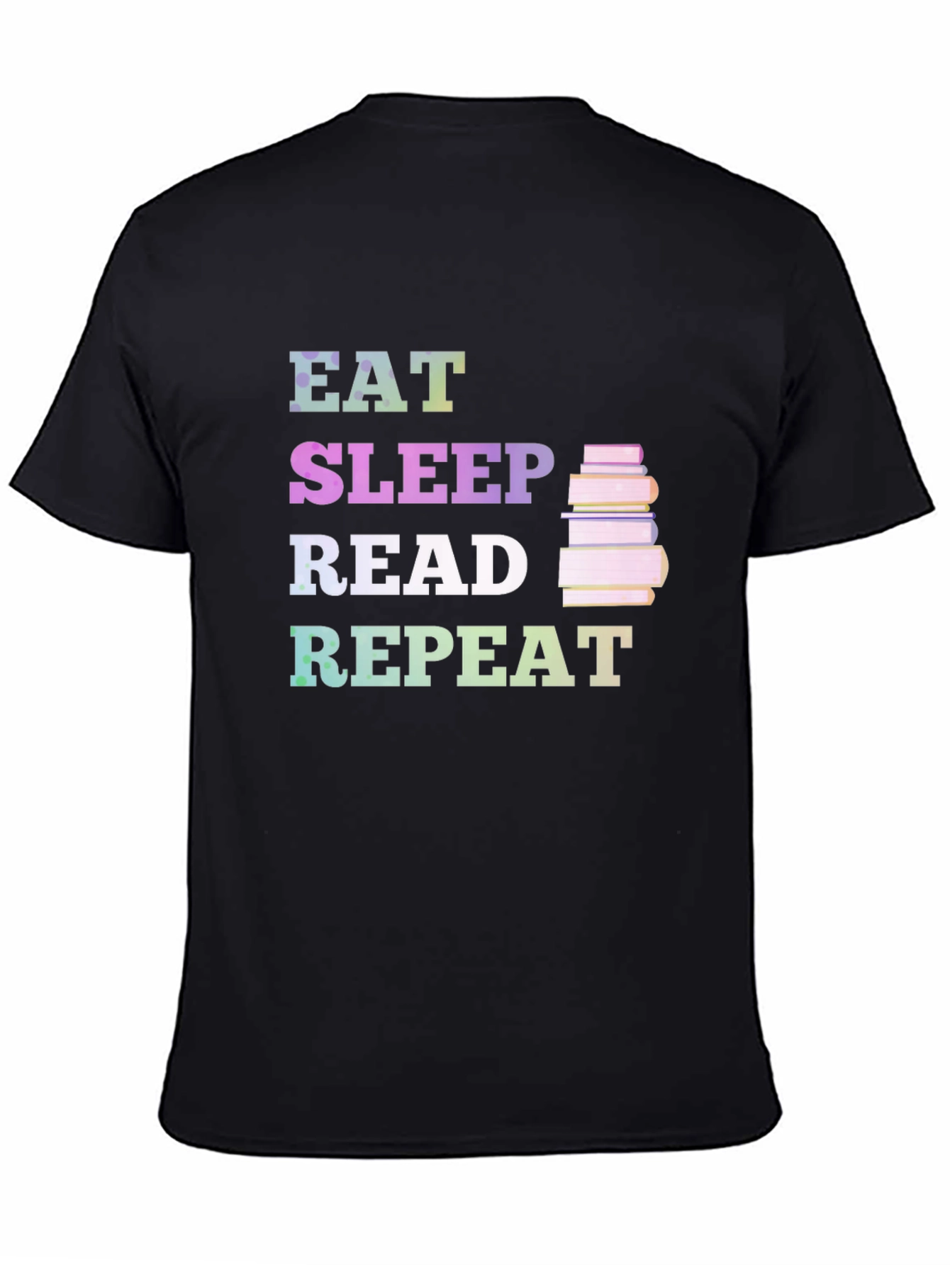 Black Eat Sleep Read Repeat T-Shirt view 4