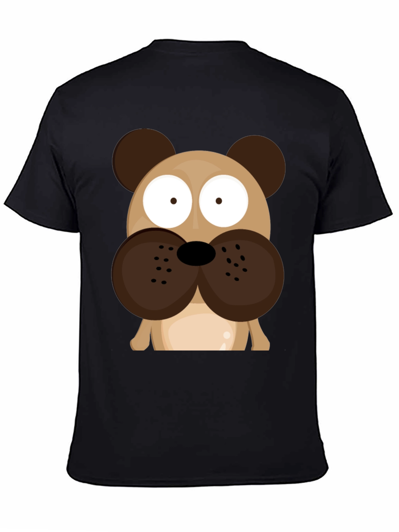 Black Cartoon Dog Graphic T-Shirt - Men's Black Tee view 4