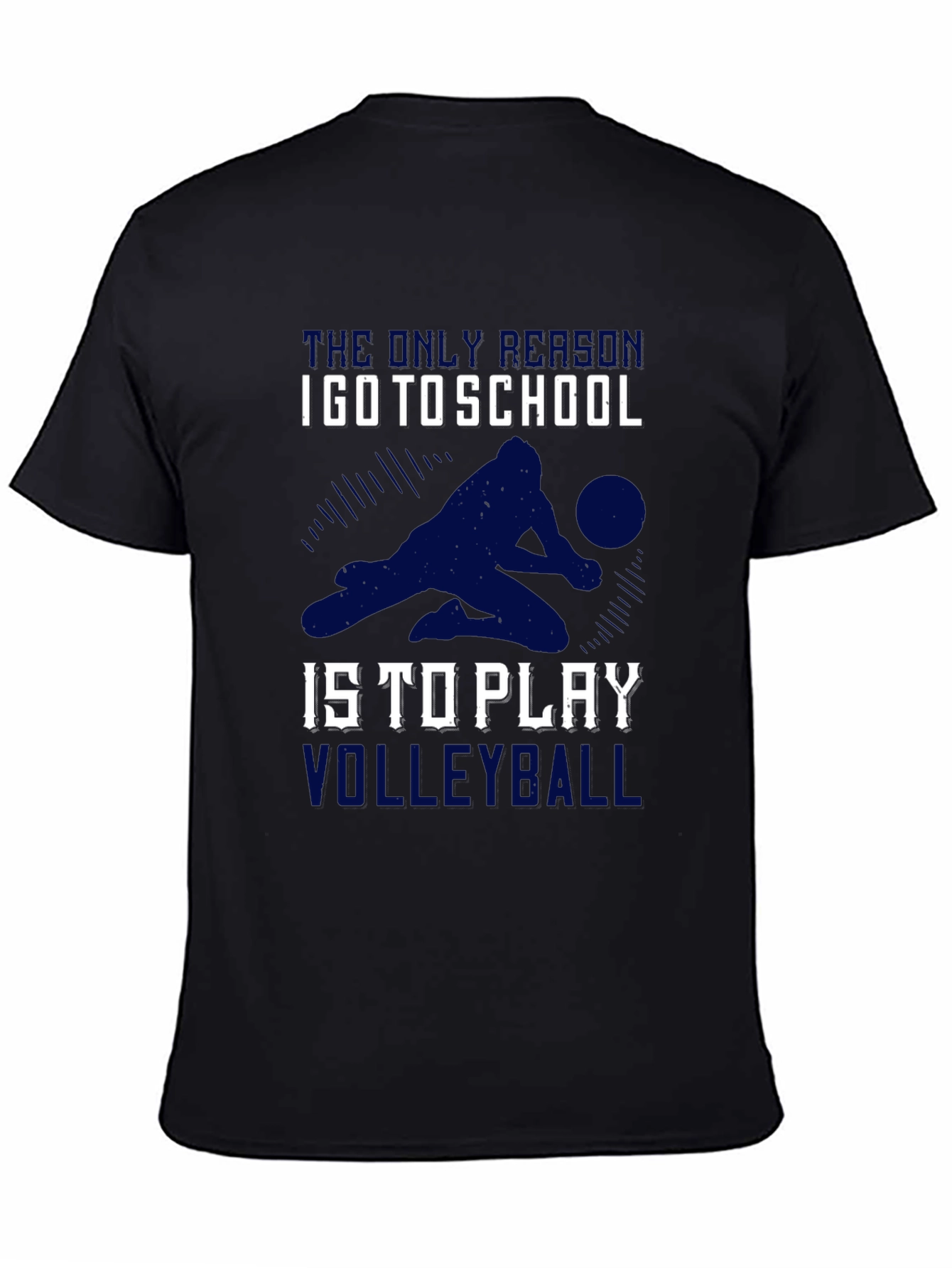 Black Volleyball T-Shirt: School Volleyball Player Design view 4